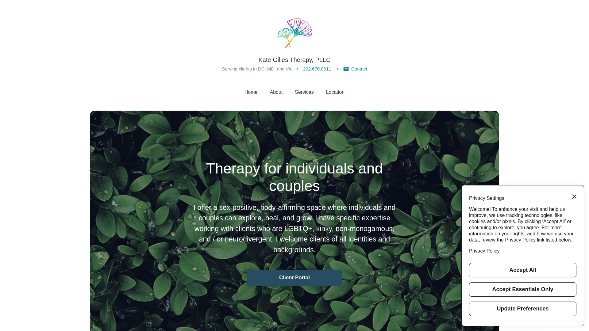 website screenshot of https://kategilles.org/