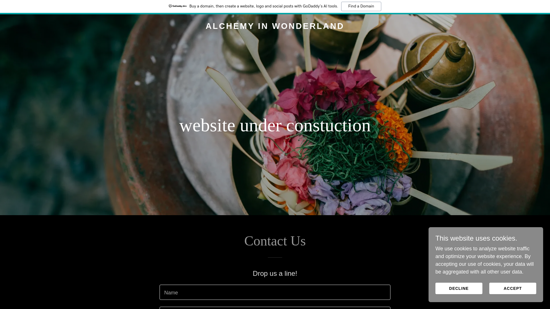 website screenshot of https://alchemyinwonderland.com/