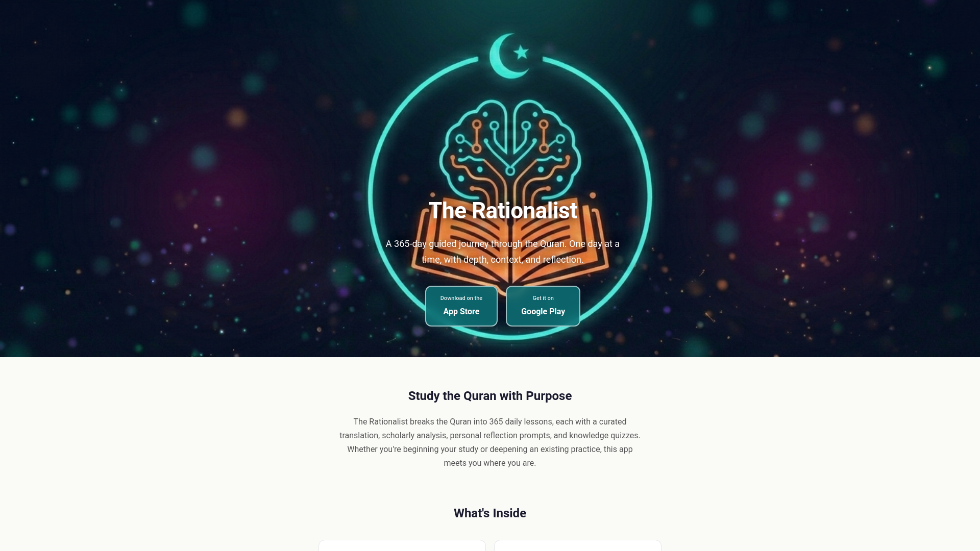 website screenshot of https://therationalistapp.com/
