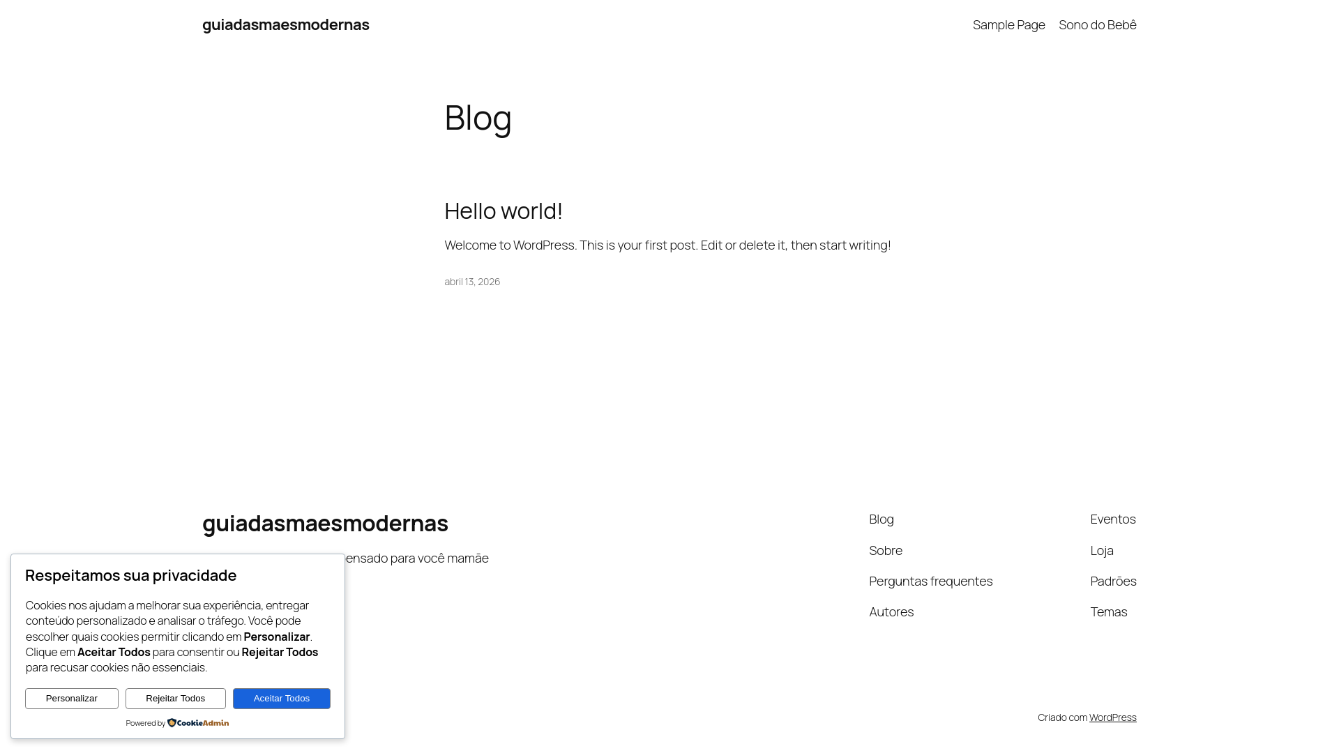 website screenshot of https://guiadasmaesmodernas.com.br/