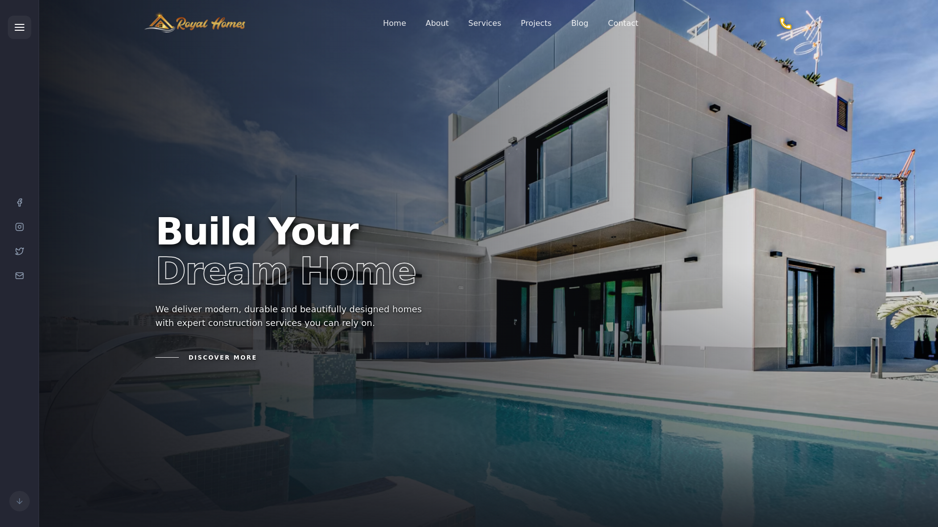 website screenshot of https://royalhomesitahari.com