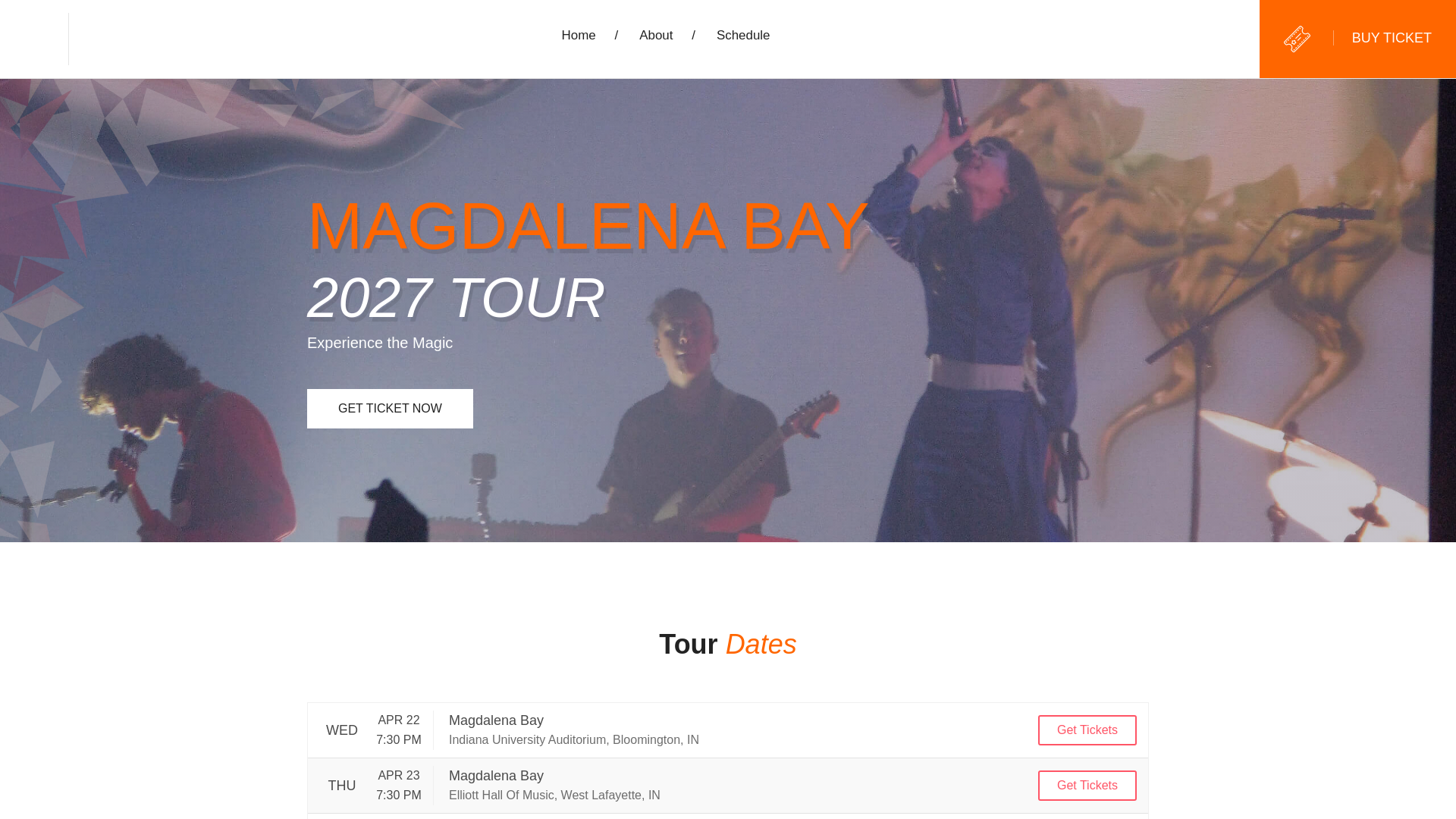 website screenshot of https://magdalenabaytour2027.us/