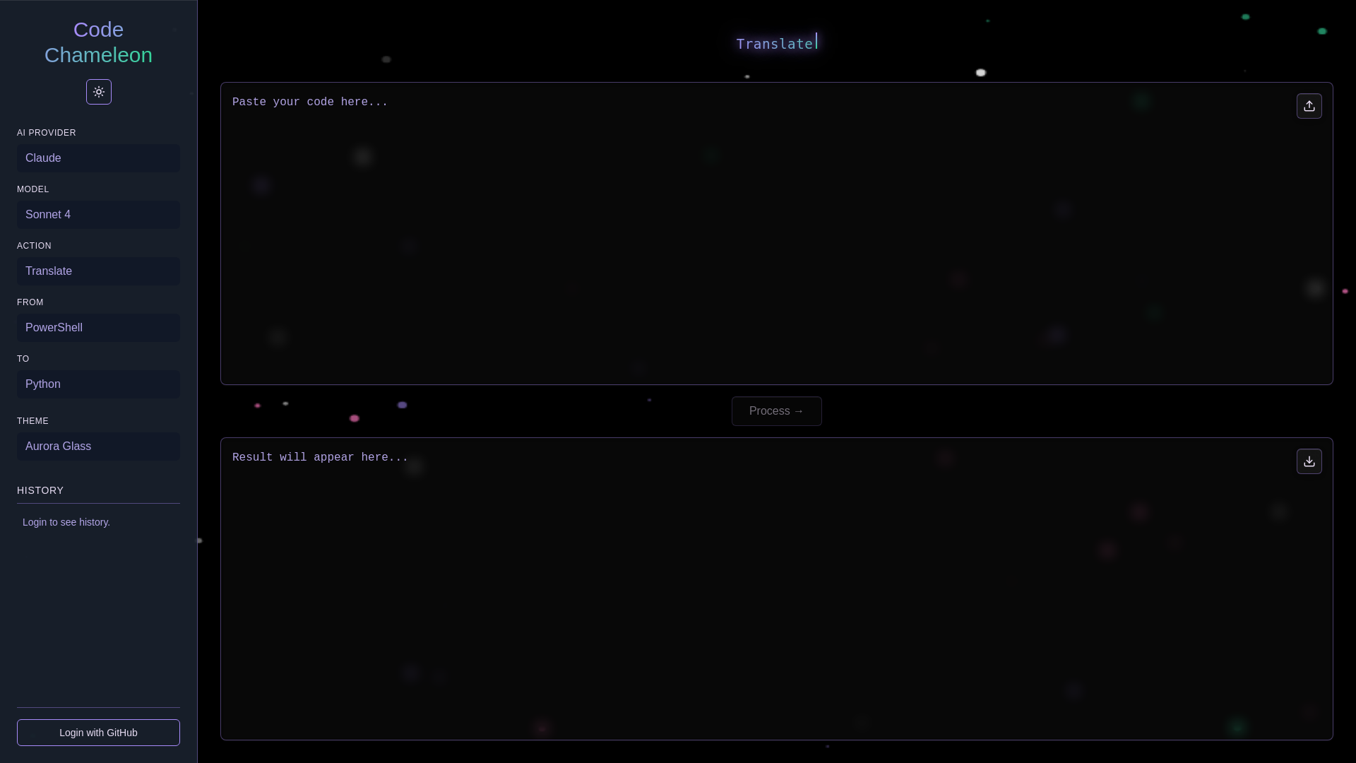 website screenshot of https://codechameleon.app/