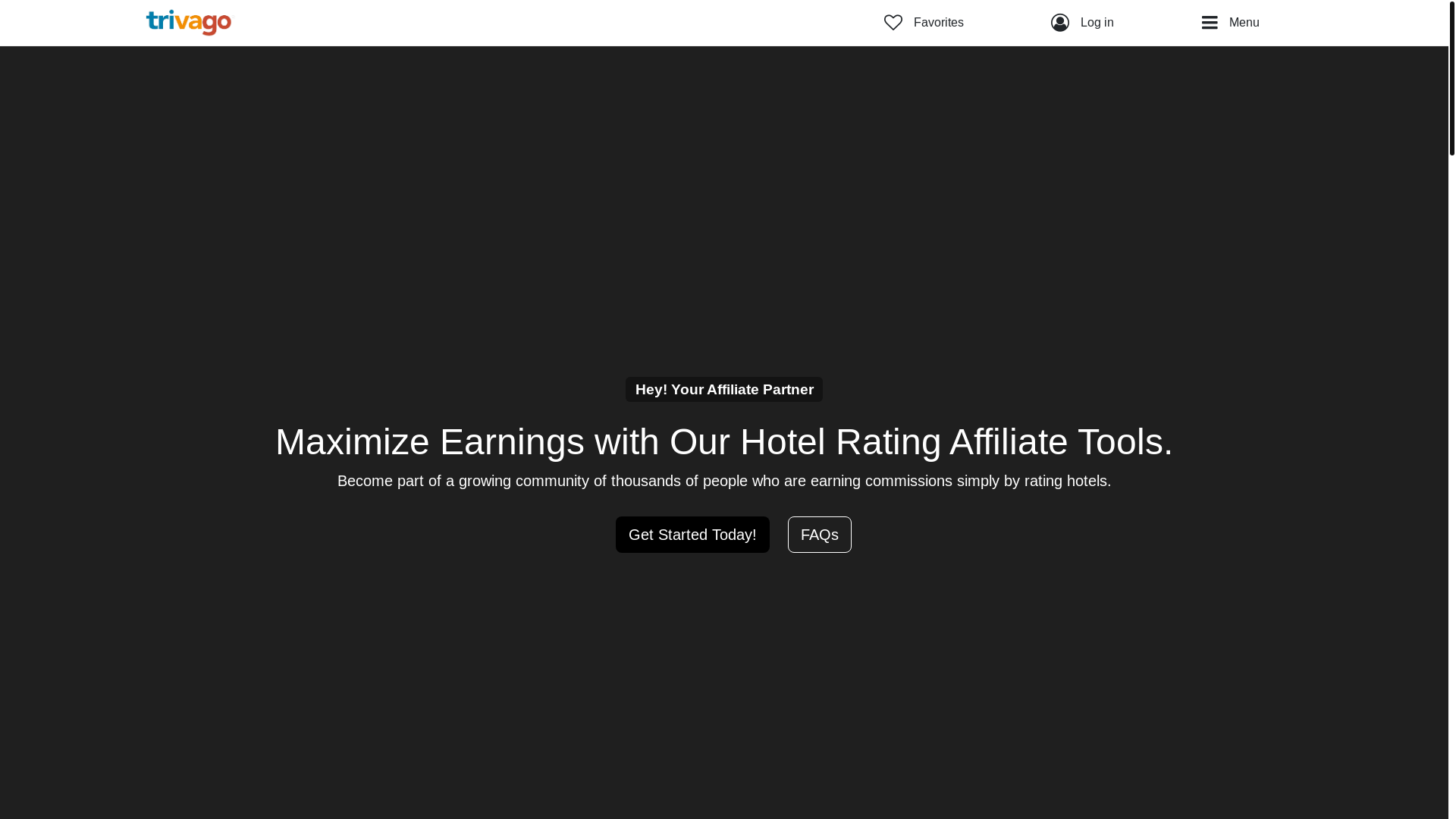 website screenshot of https://trivago-earn.com/