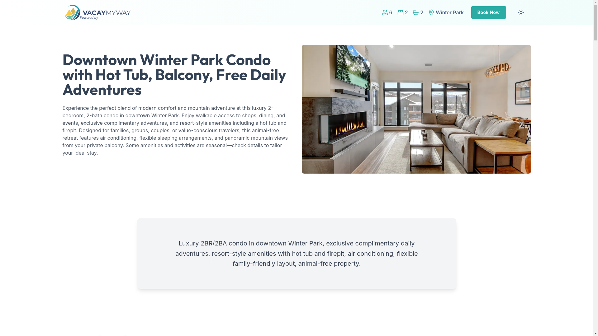 website screenshot of https://parkadventure.house/