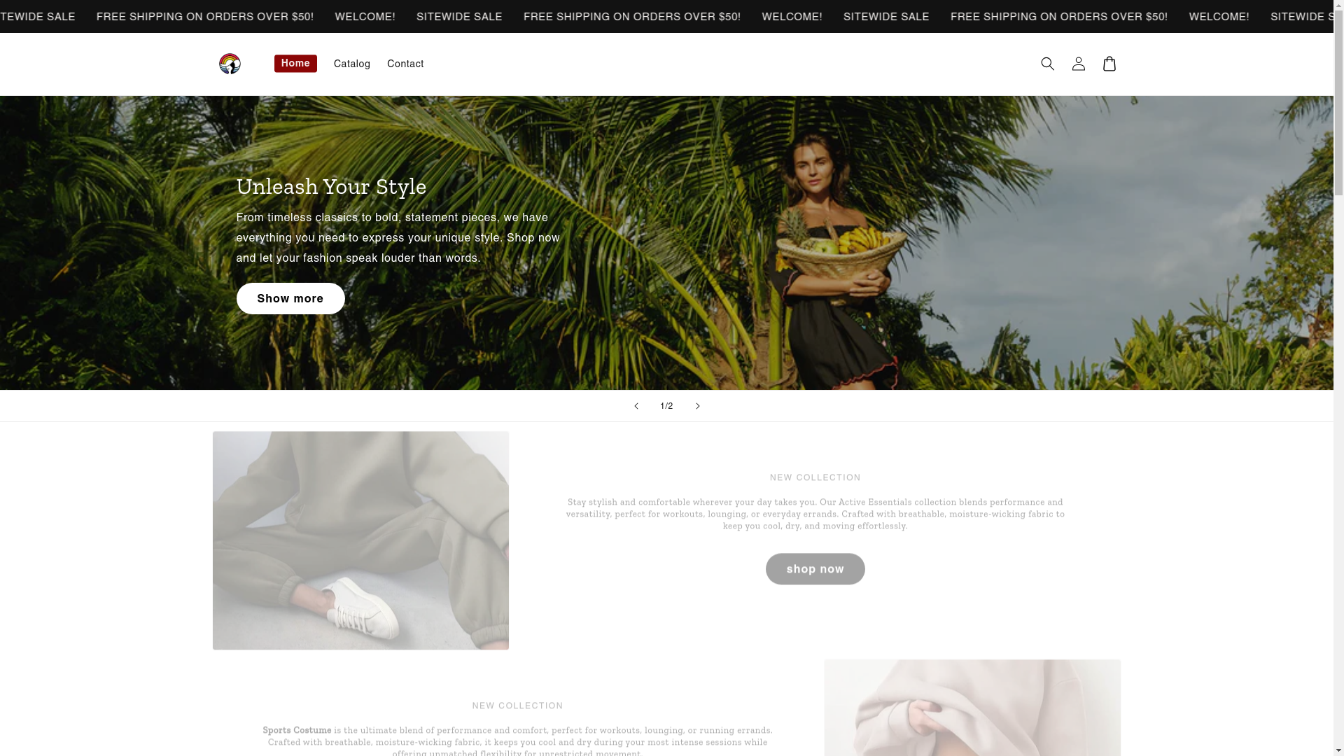website screenshot of https://thefashionemporium.store/