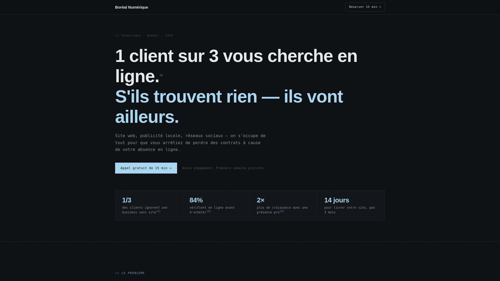 website screenshot of https://borealnumerique.pages.dev/