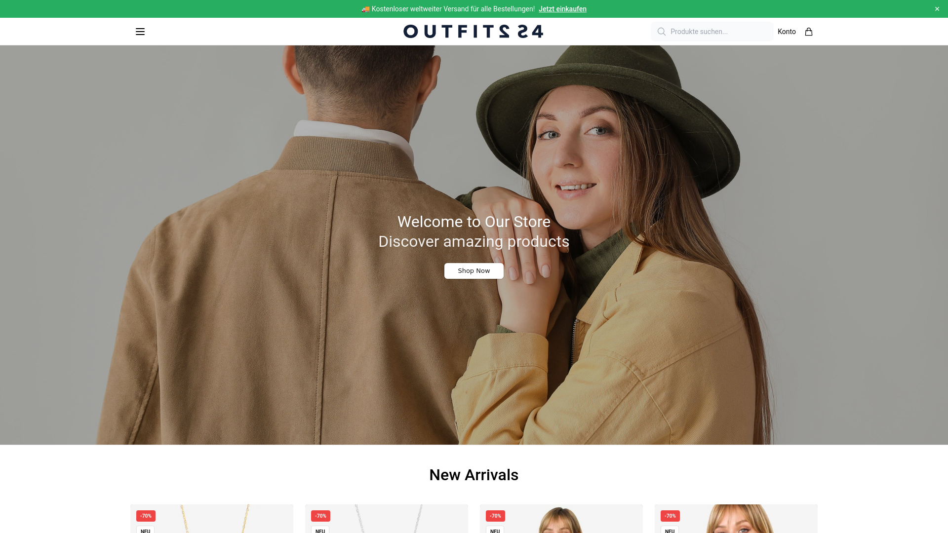 website screenshot of https://outfitfashionstore.shop/