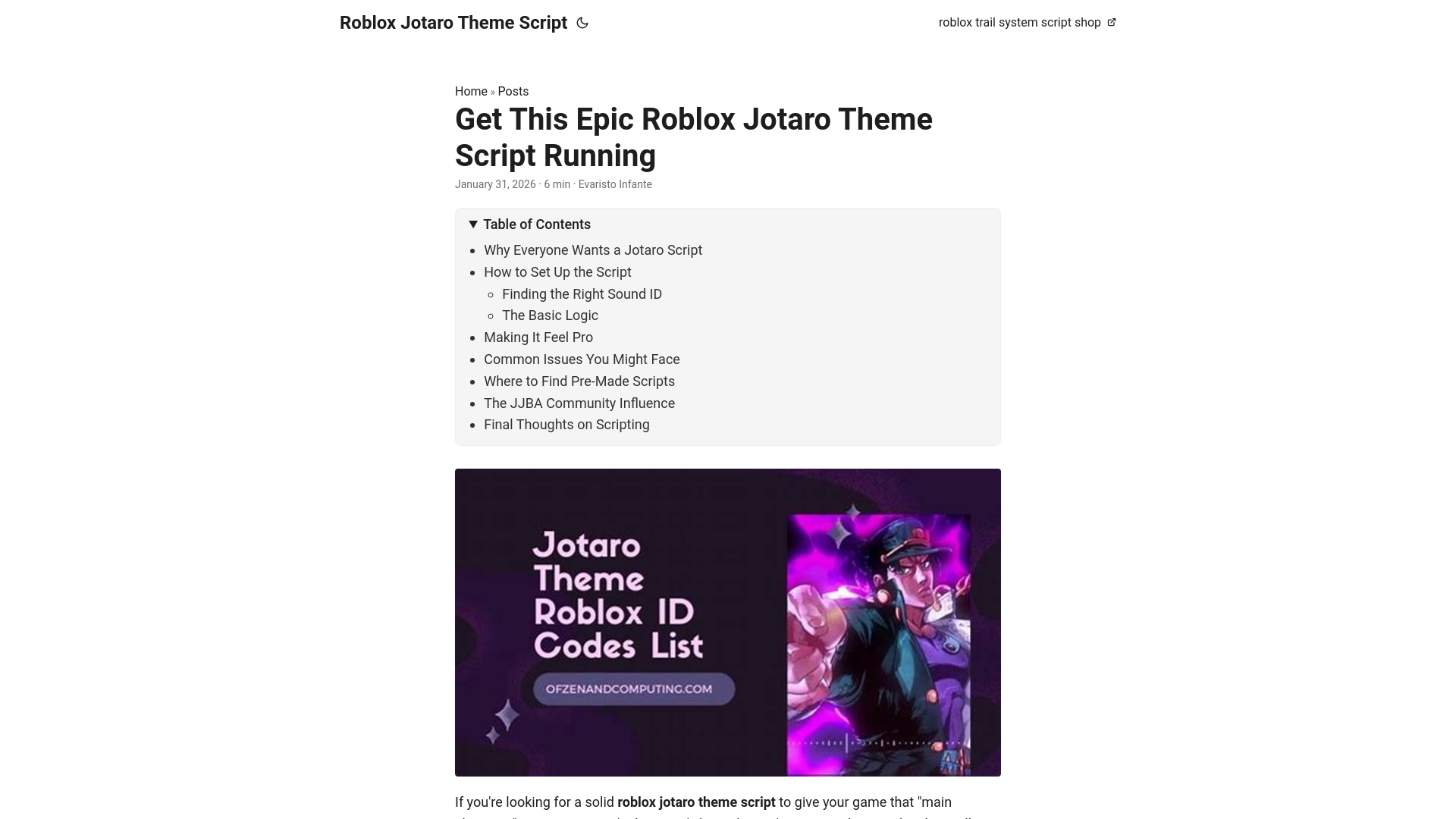 website screenshot of https://roblox-jotaro-theme-script.pages.dev/