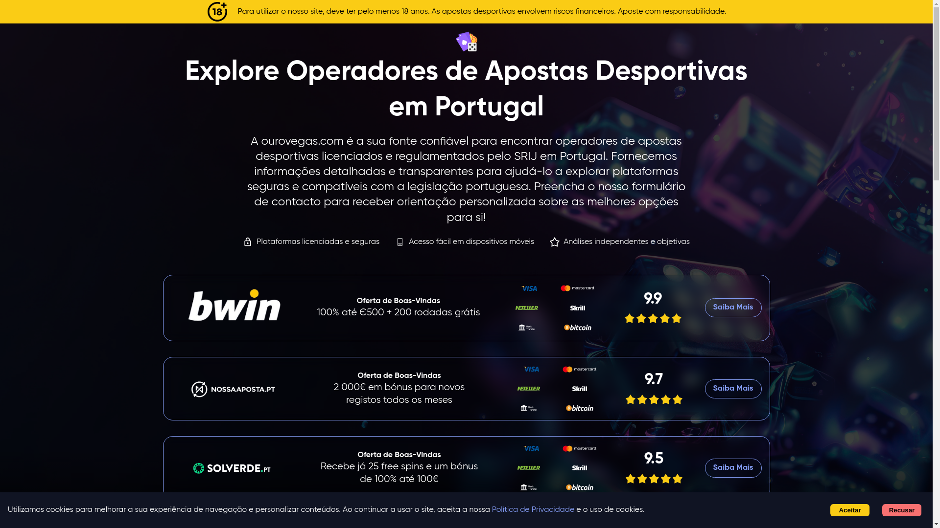 website screenshot of https://ourovegas.com/