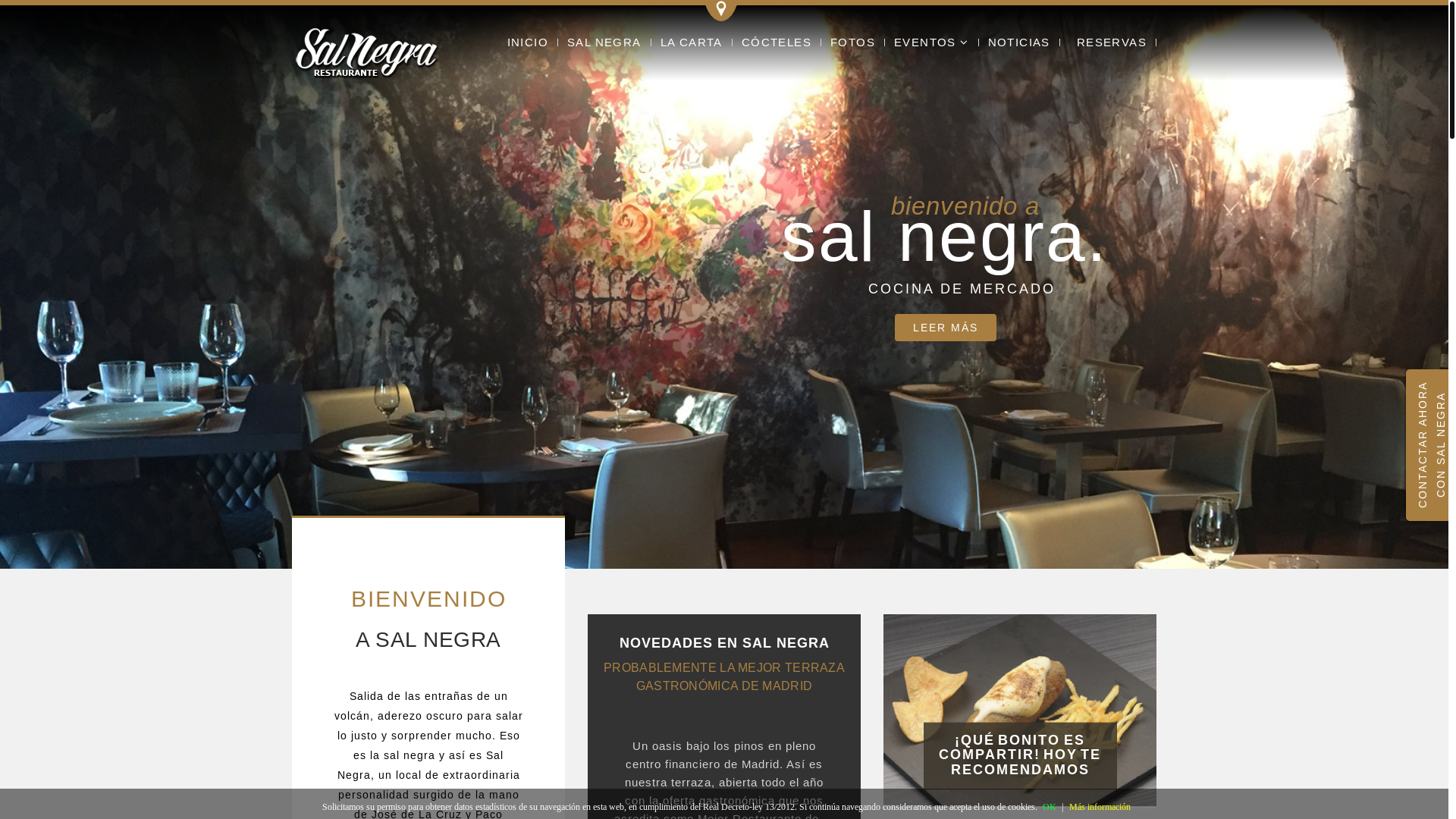 website screenshot of https://www.restaurantesalnegra.com/