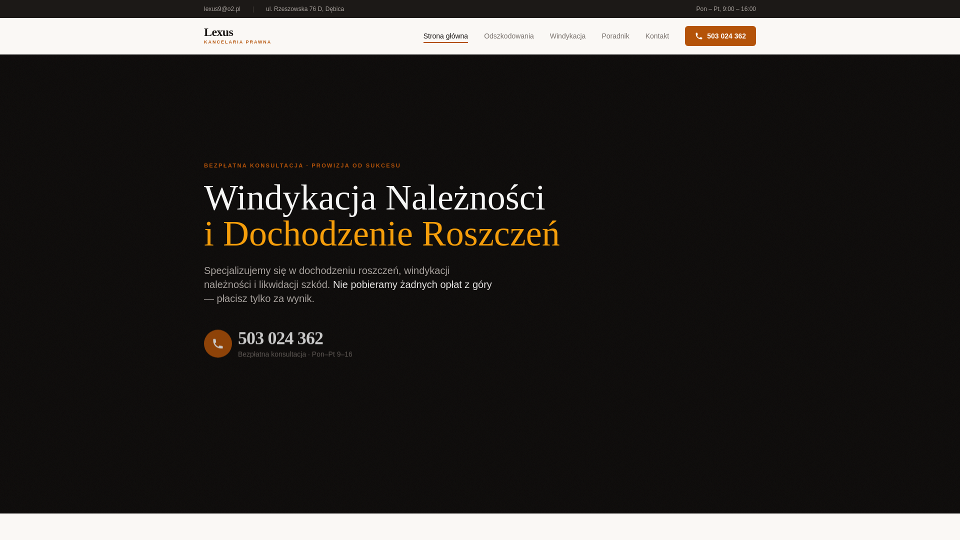 website screenshot of https://lexus-debica.pl/