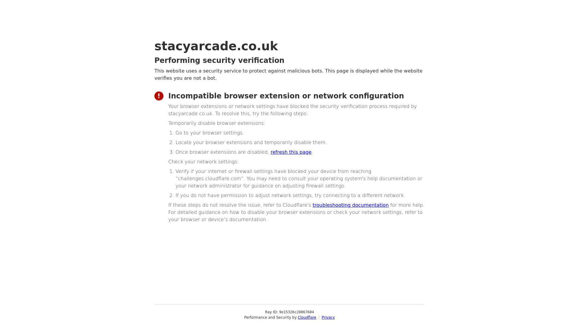 website screenshot of https://stacyarcade.co.uk/