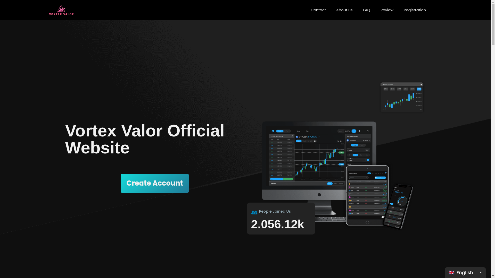 website screenshot of https://vortexvalorofficial.com/