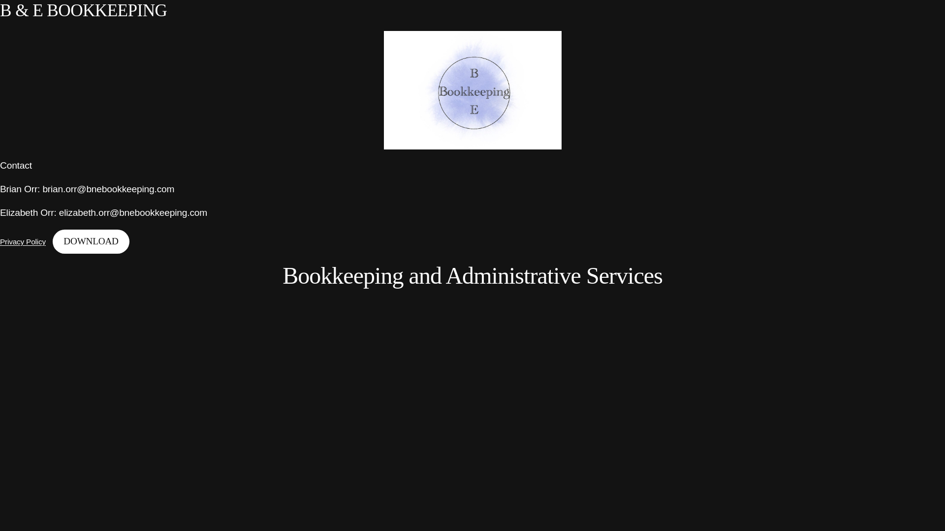website screenshot of https://bnebookkeeping.co.uk/