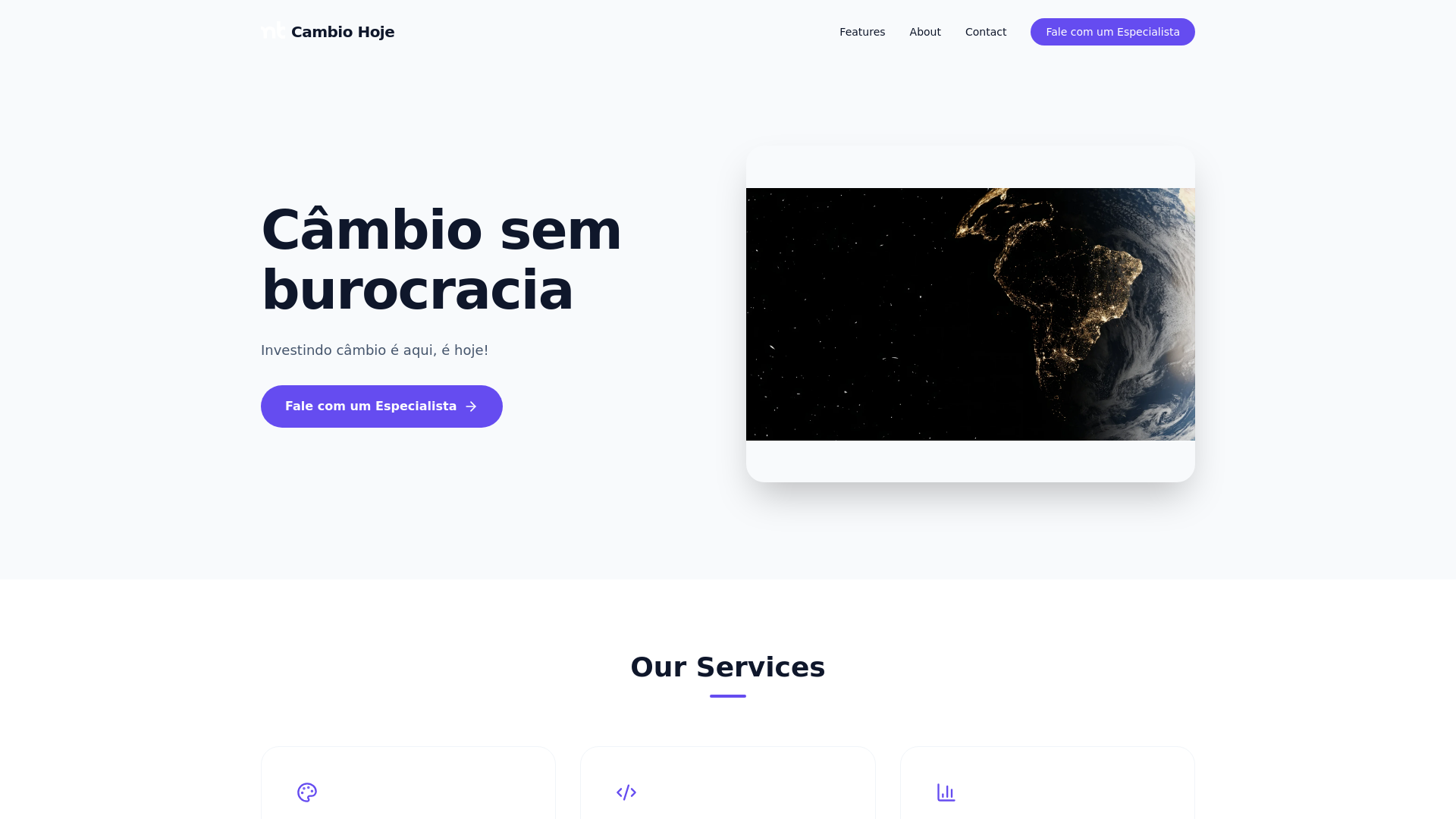 website screenshot of https://cambio-hoje.pages.dev/