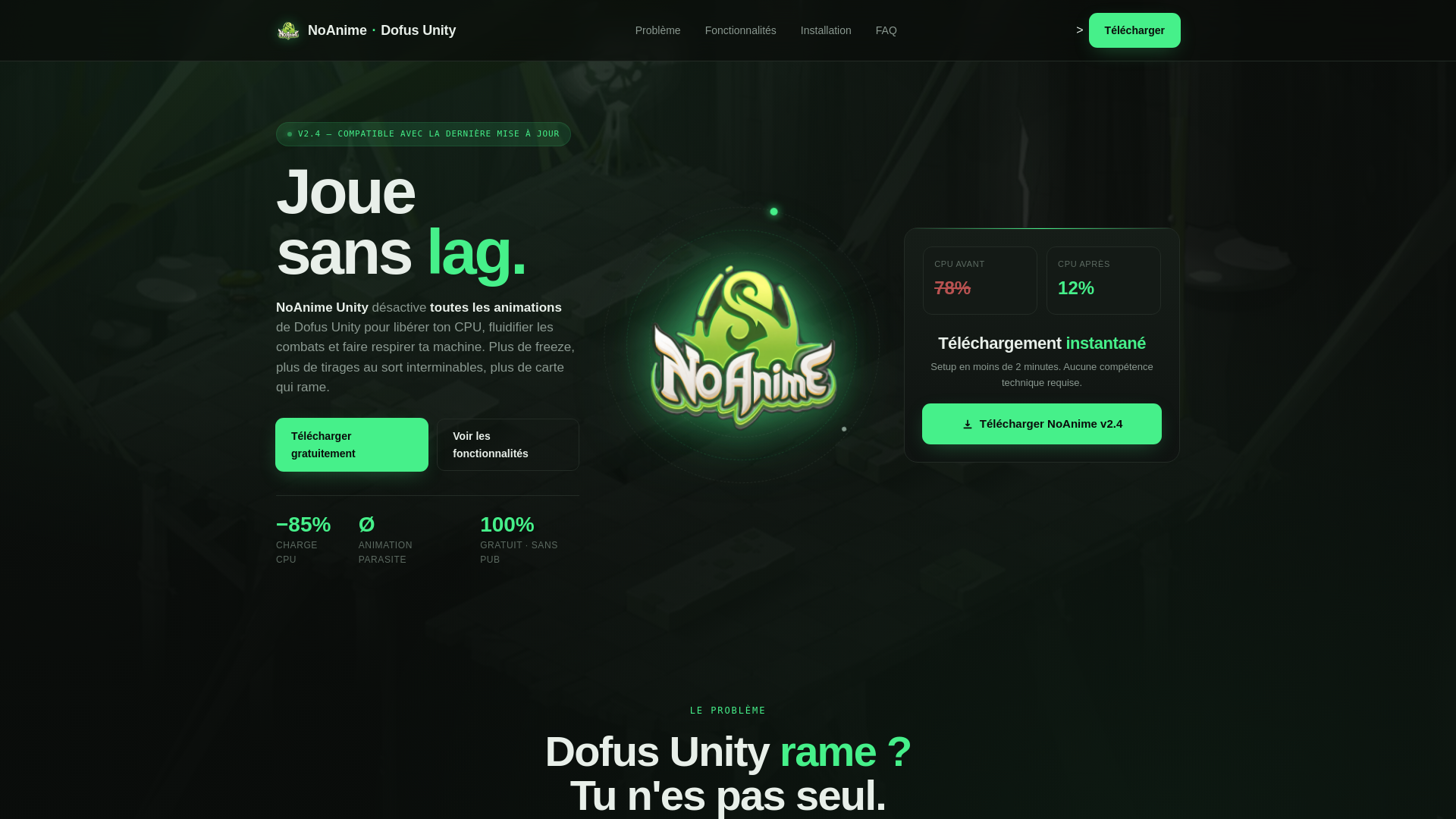 website screenshot of https://noanime-unity.com/
