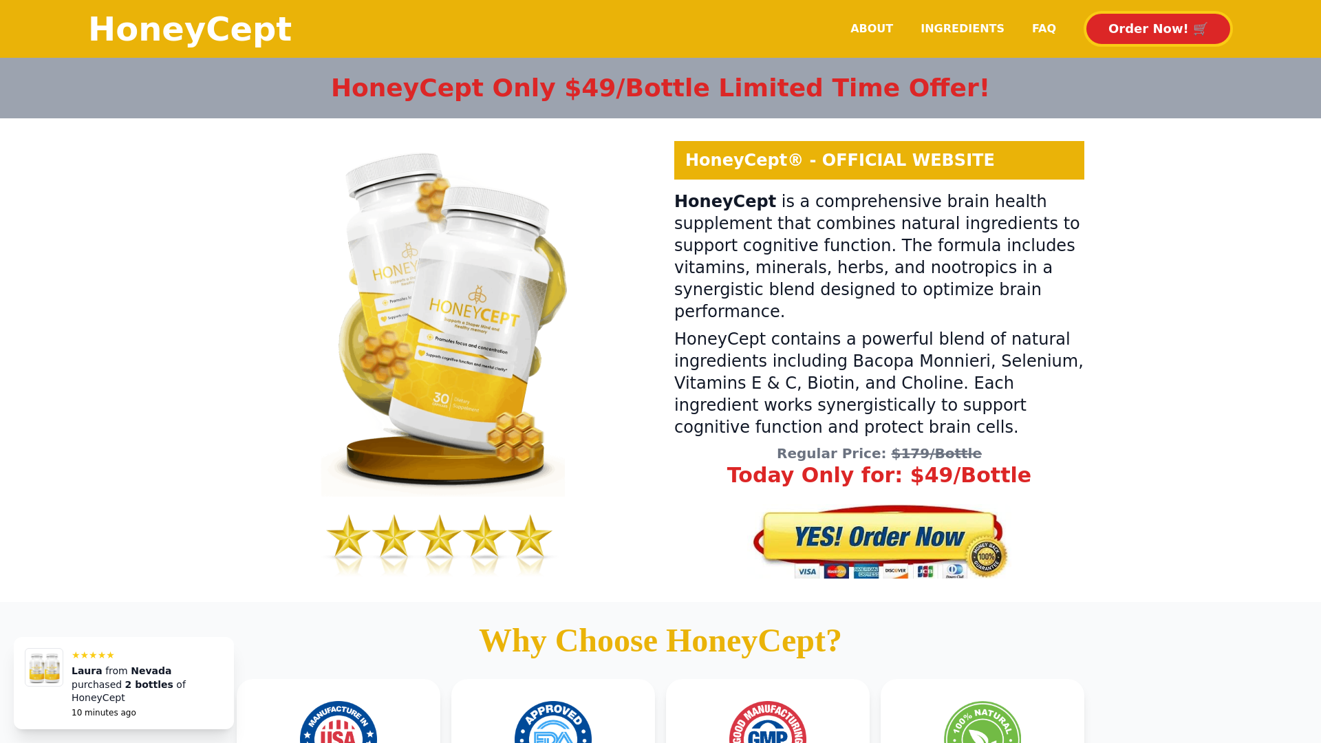 website screenshot of https://en-honeycept.com/