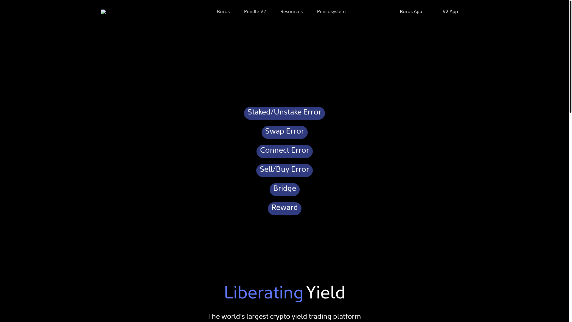 website screenshot of https://pendle-finance.pages.dev/
