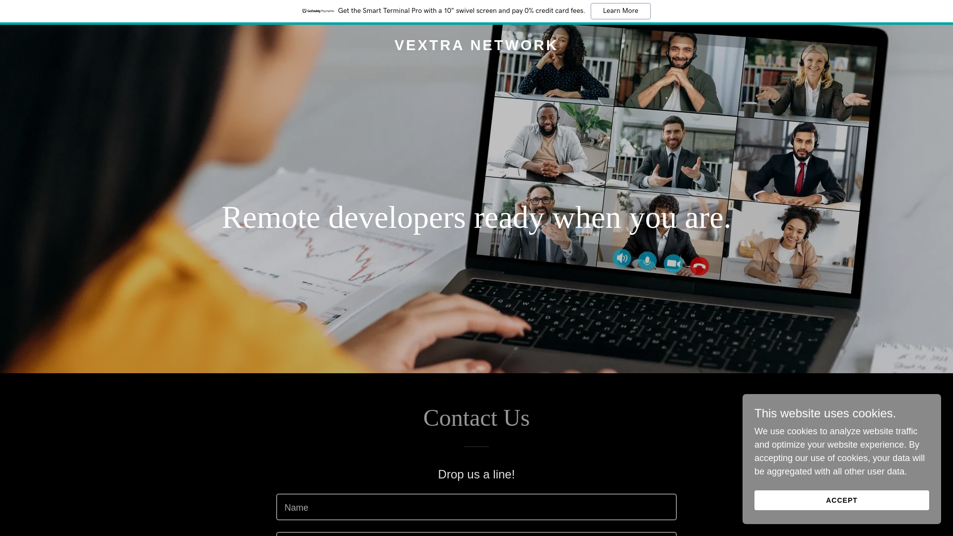 website screenshot of https://vextranetwork.com/