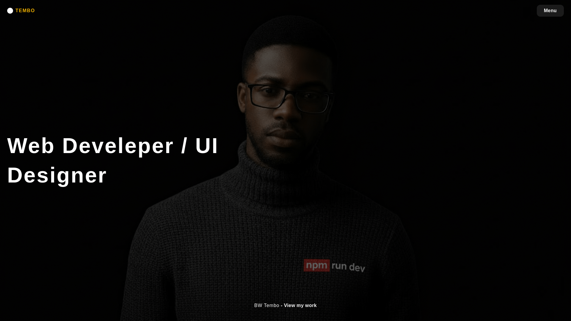 website screenshot of https://blessingtembo.com/