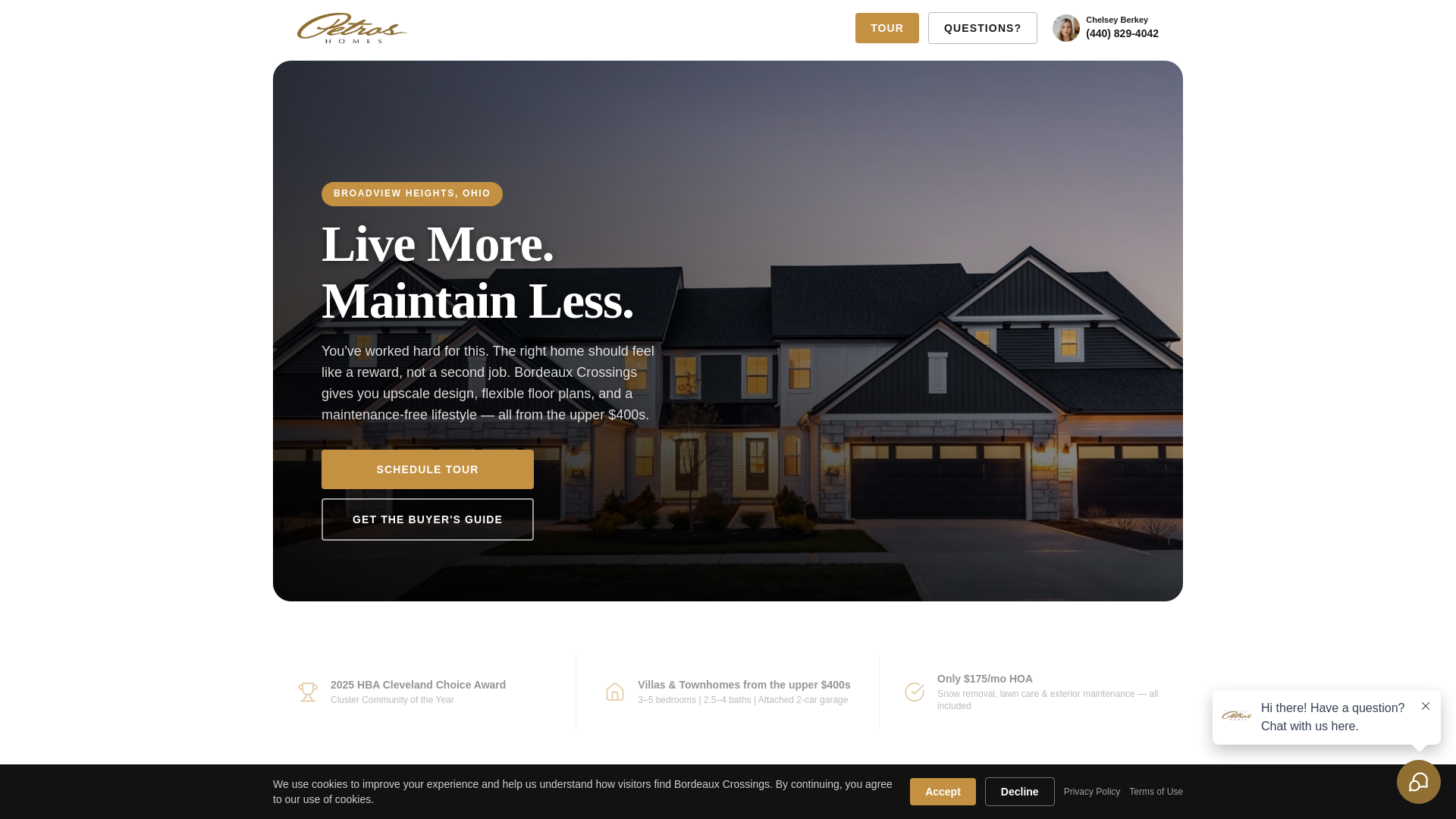 website screenshot of https://discoverpetroshomes.com