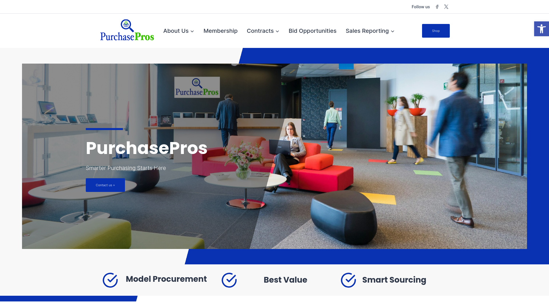 website screenshot of https://purchasepros.ai/