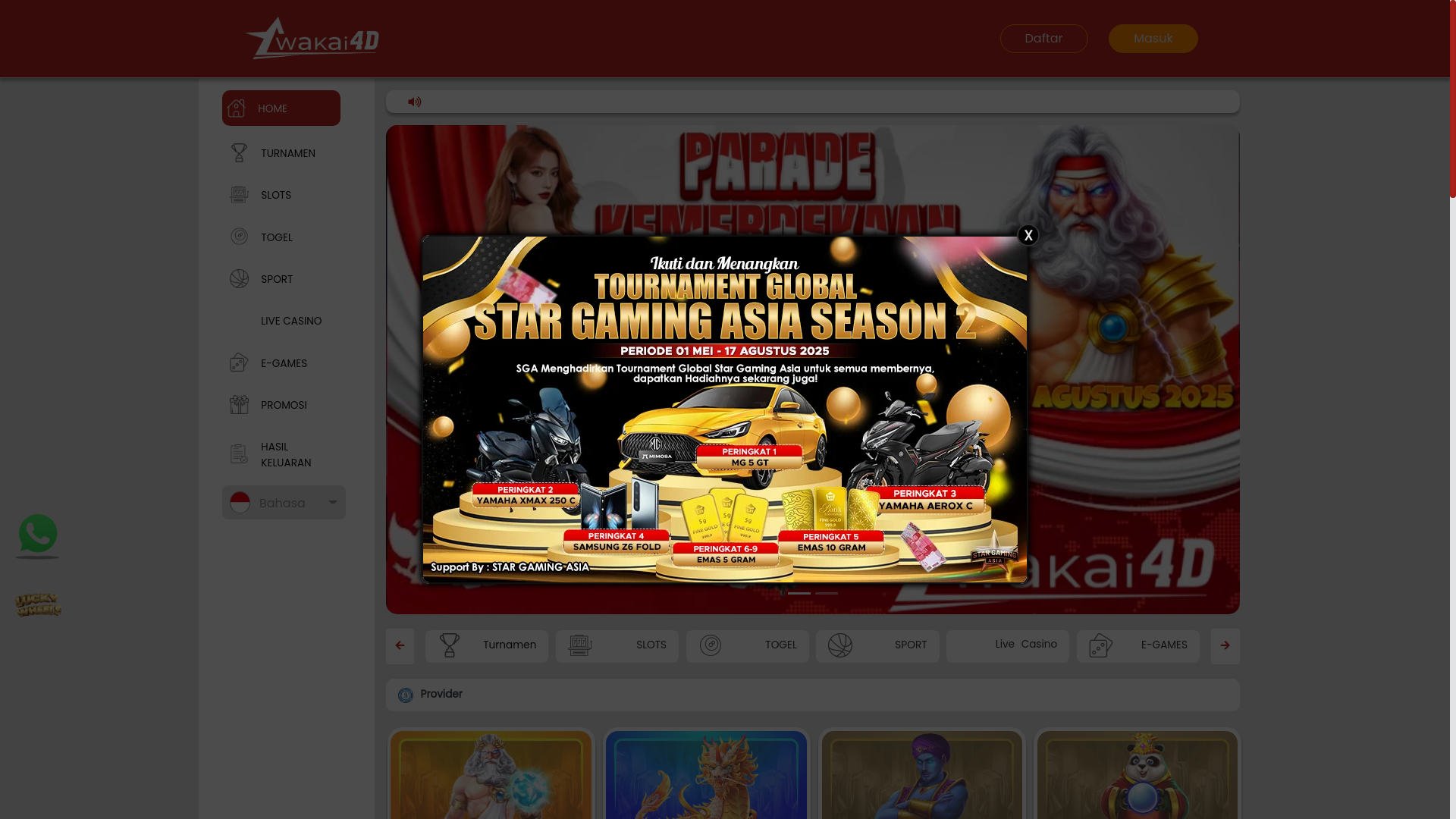 website screenshot of https://anakwakai.online/