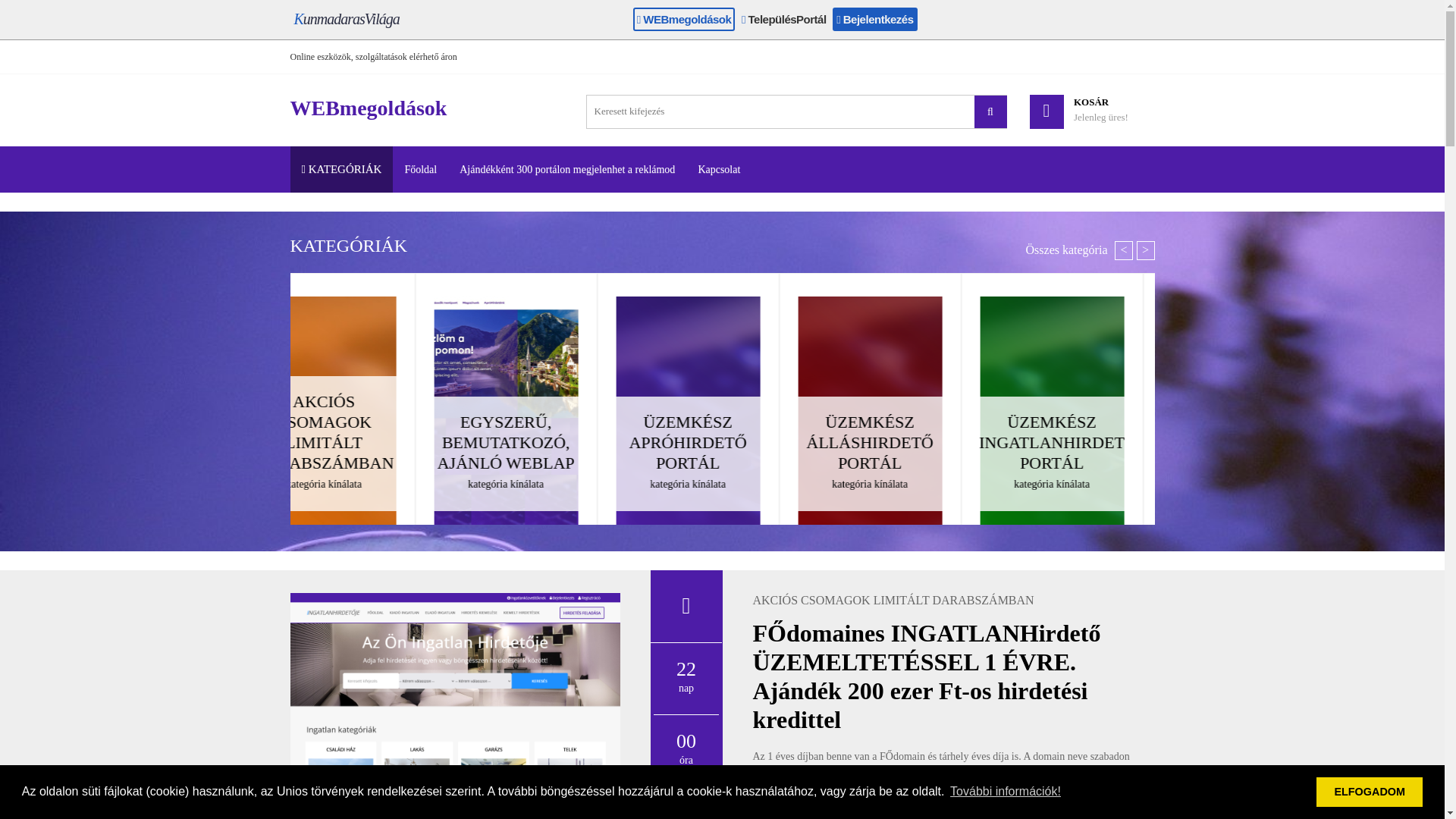 website screenshot of https://kunmadarasvilaga.hu/