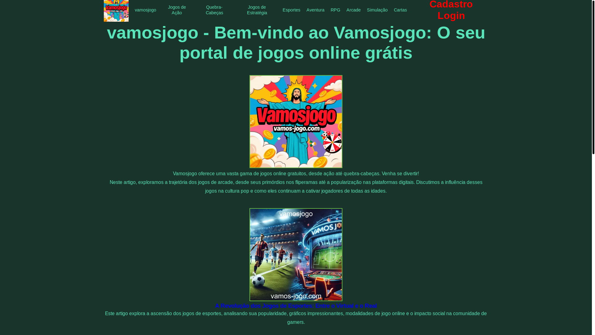 website screenshot of https://vamos-jogo.com/