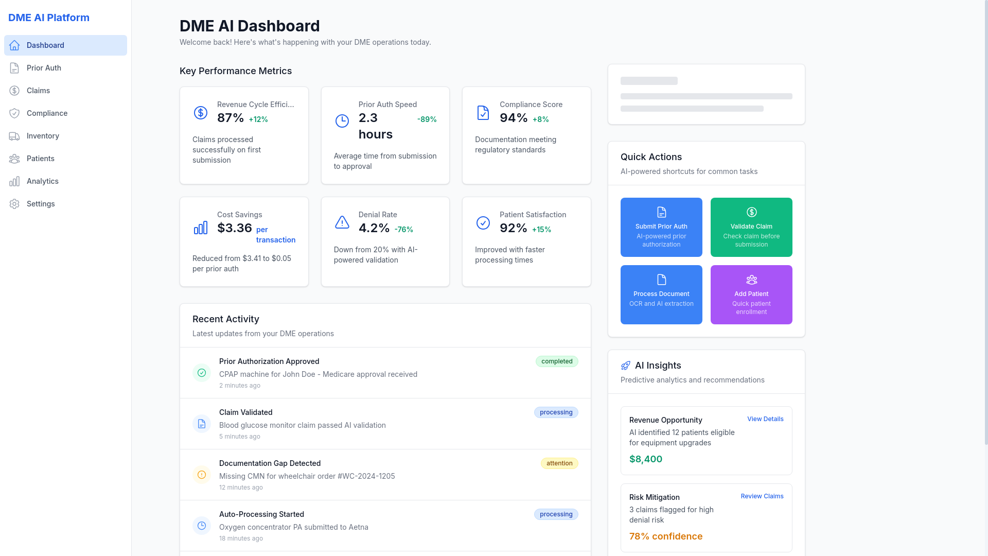 website screenshot of https://dme-ai-platform.pages.dev/