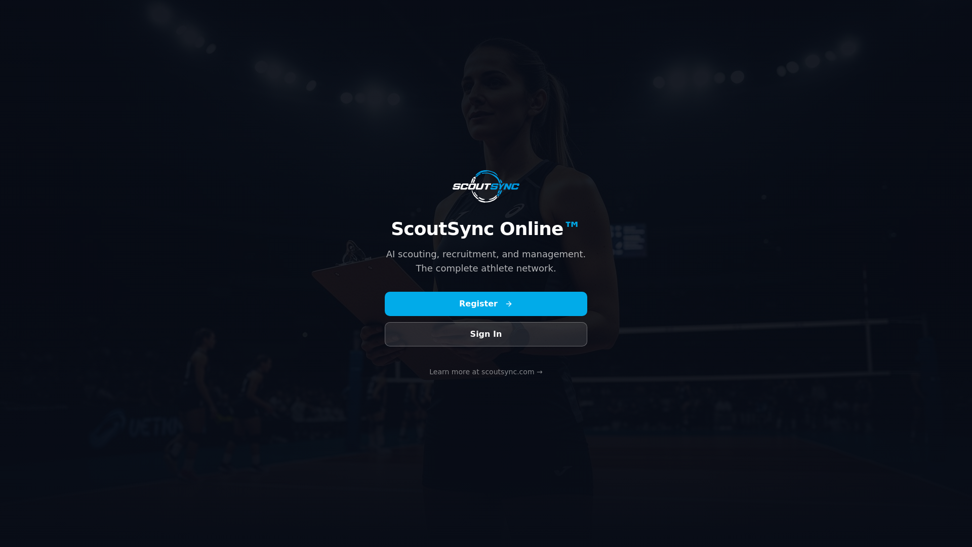 website screenshot of https://scoutsync.tech/