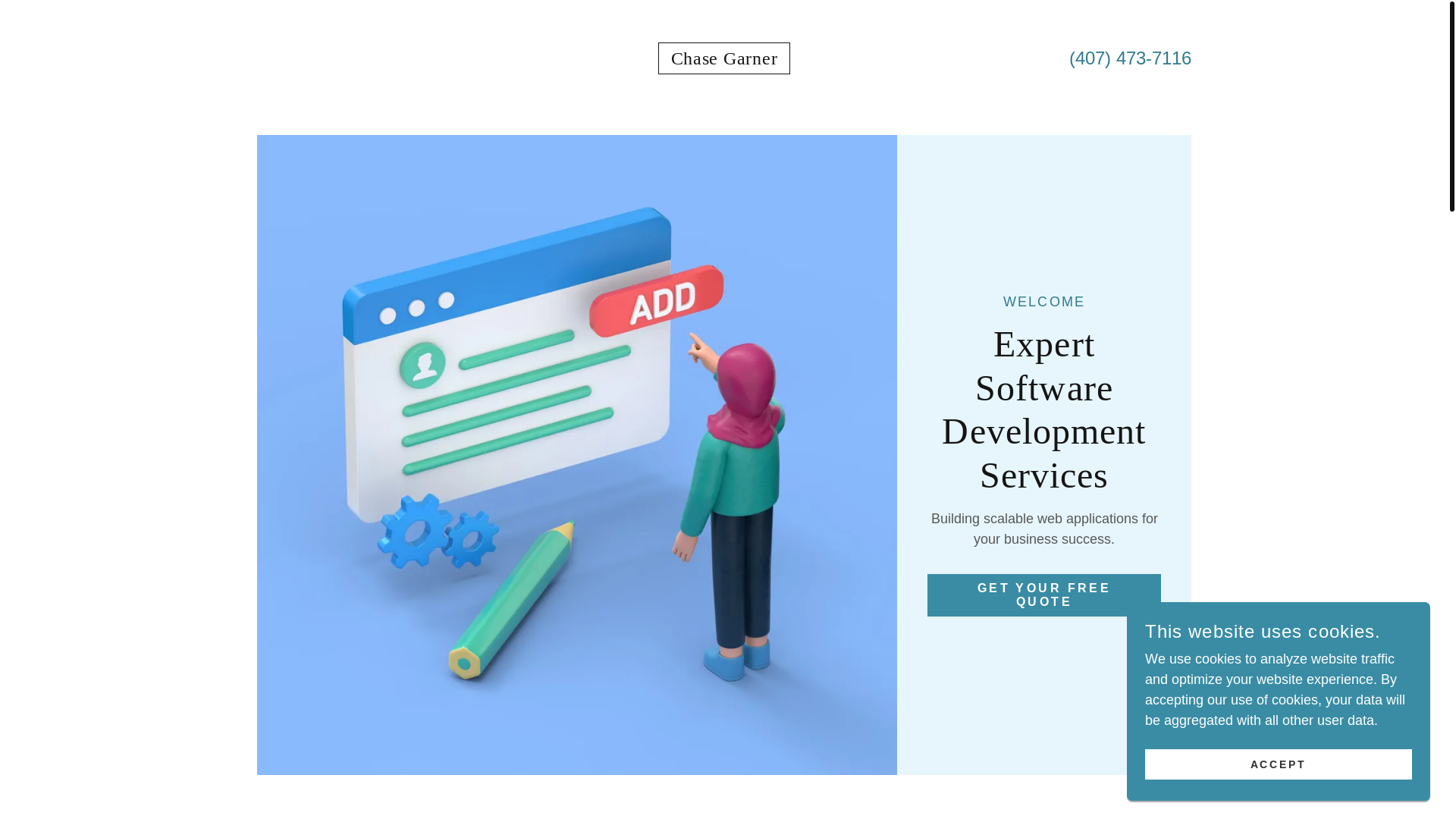 website screenshot of https://chasegarner.dev/