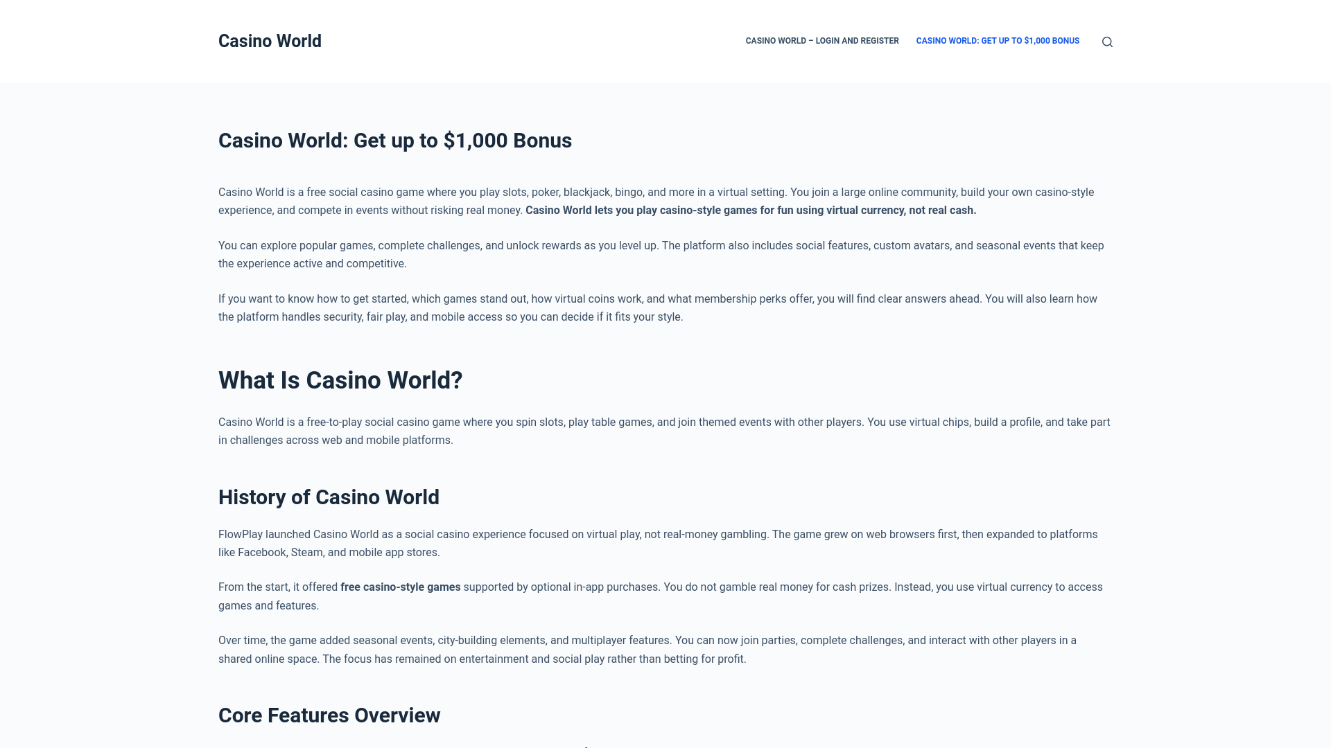 website screenshot of https://play-casinoworld.com/
