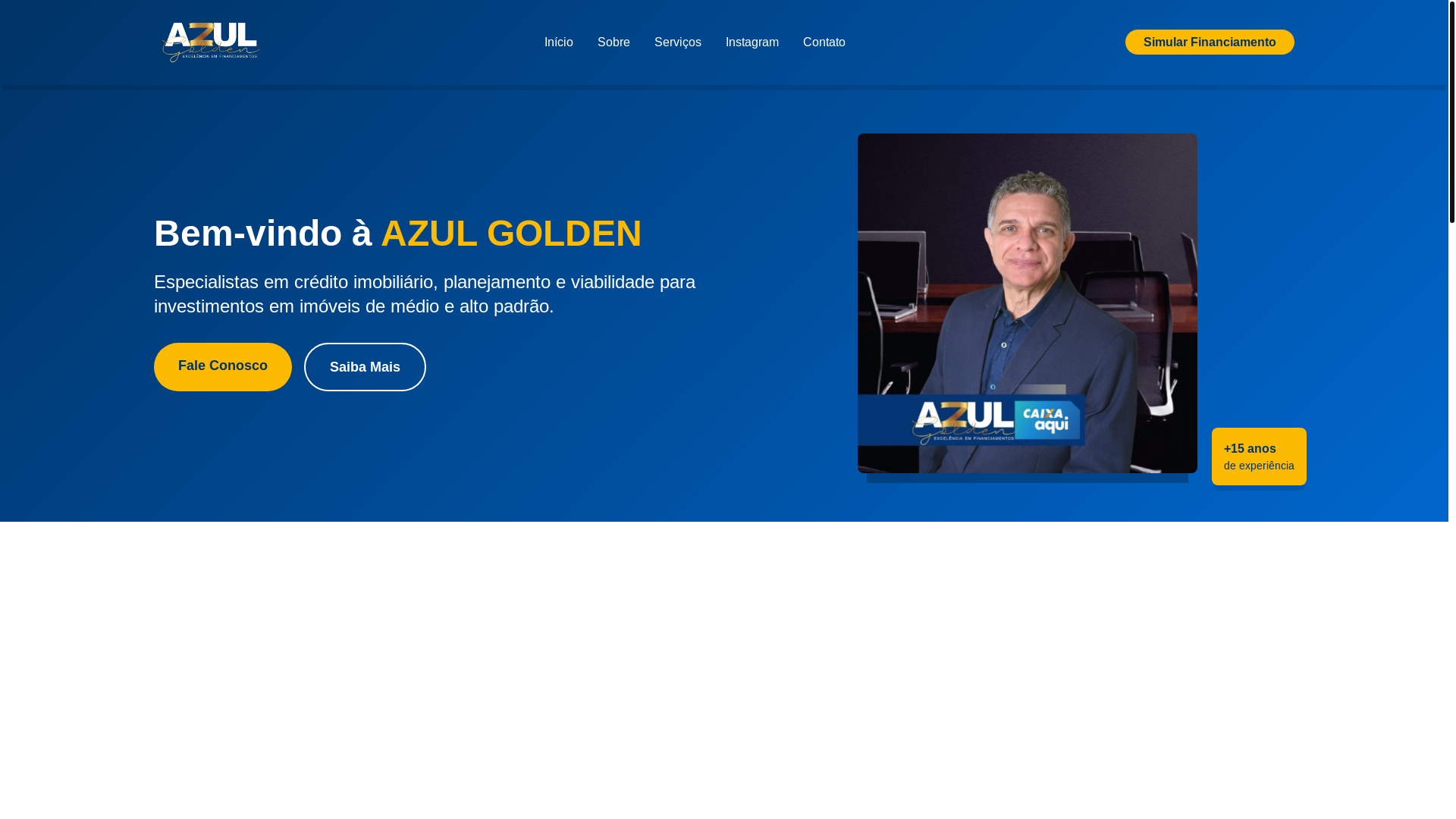 website screenshot of https://azulgoldenfinanciamentos.com.br/