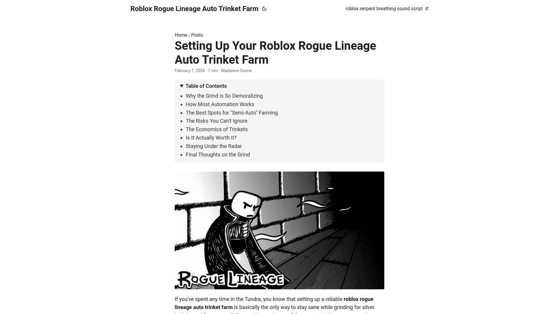 website screenshot of https://roblox-rogue-lineage-auto-trinket-farm.pages.dev/