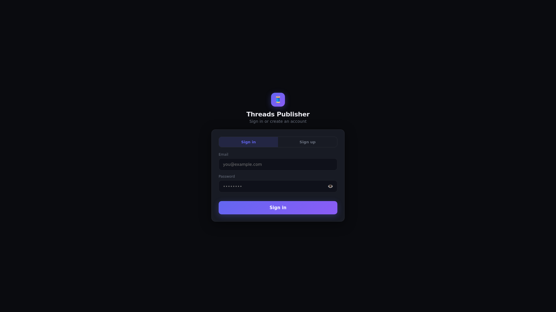 website screenshot of https://threadlyapp.space/