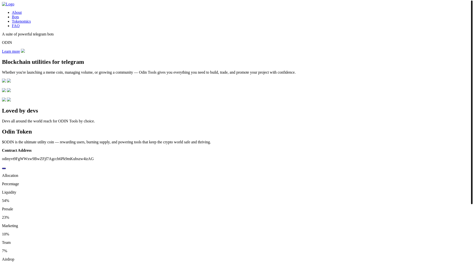 website screenshot of https://odin.tools/
