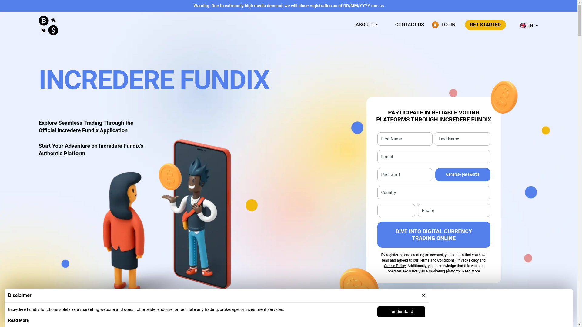 website screenshot of https://increderefundixsoft.com/