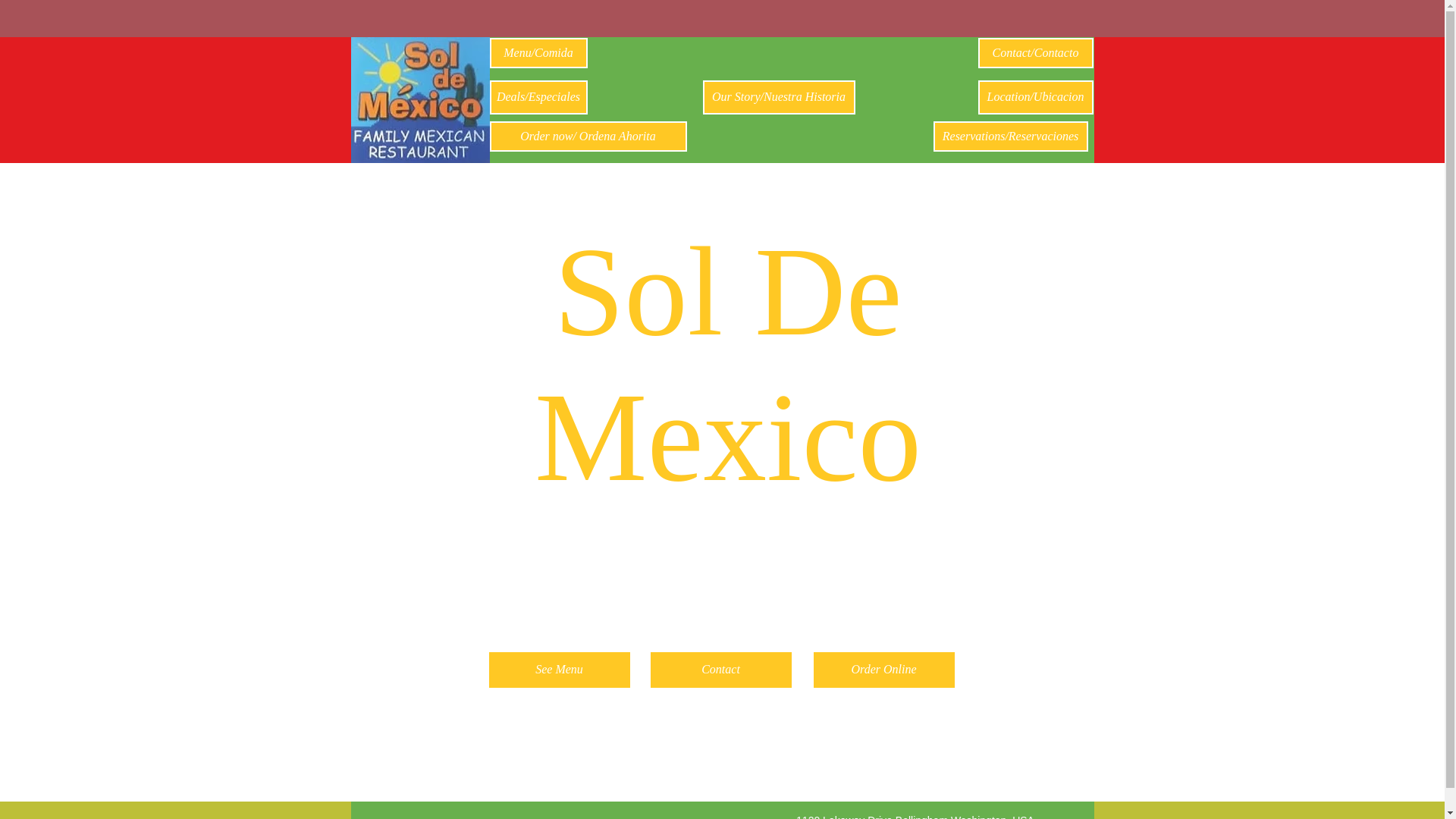 website screenshot of https://soldelmexicofamilymexicanrestaurant.com/
