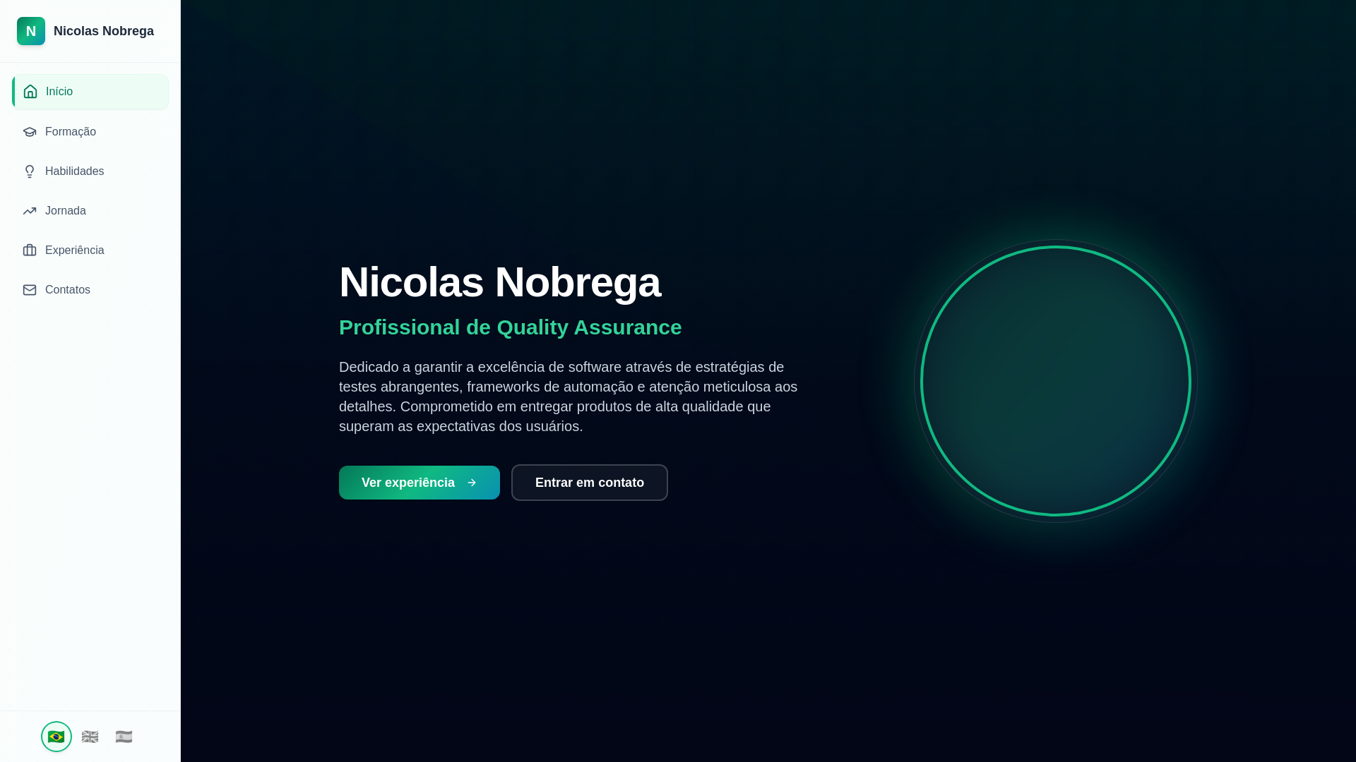 website screenshot of https://nicolasnobrega.com.br/