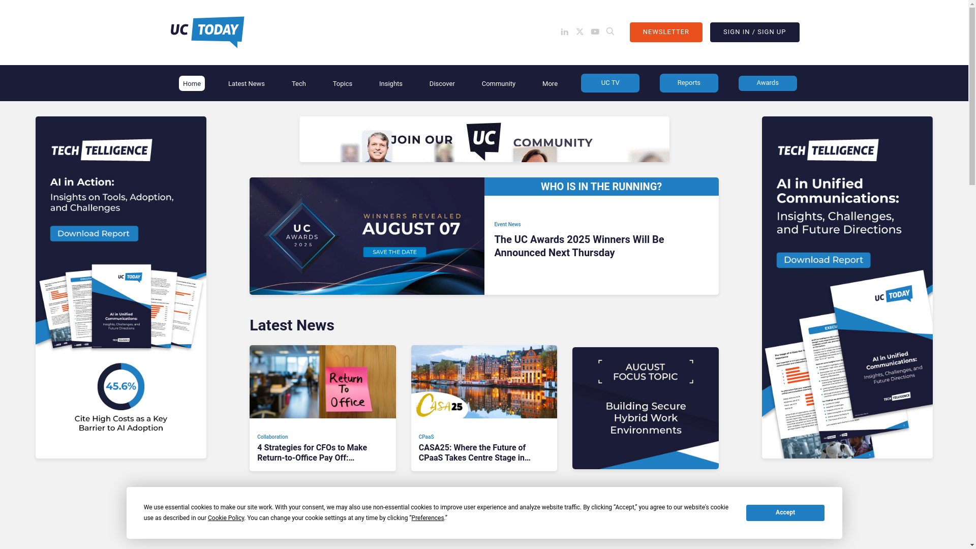 website screenshot of https://meetuctoday.com/