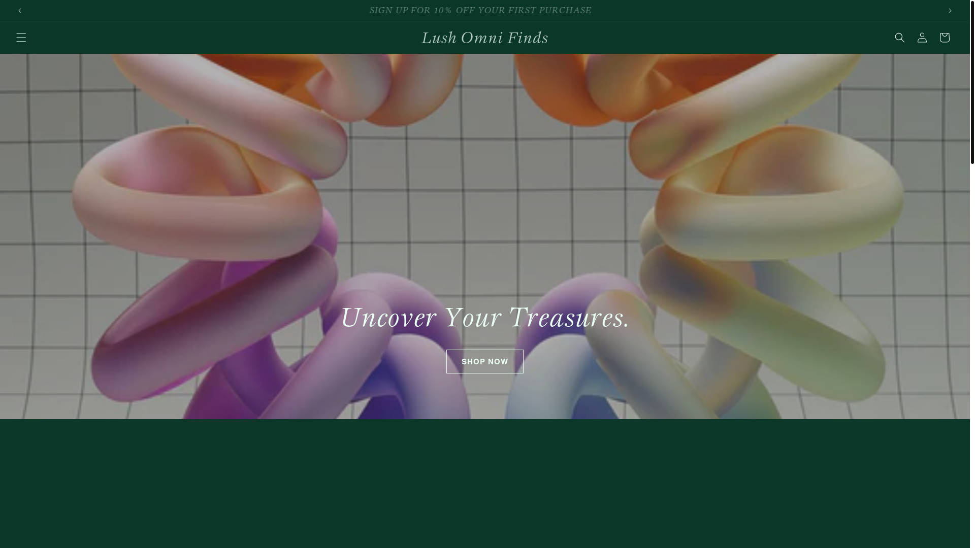 website screenshot of https://lushomnifinds.com/