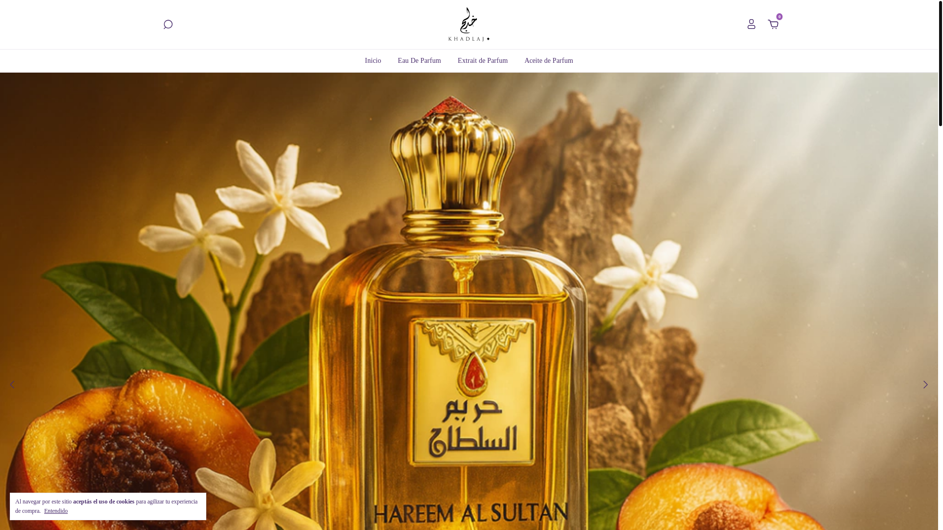 website screenshot of https://khadlajperfumes.com.ar/