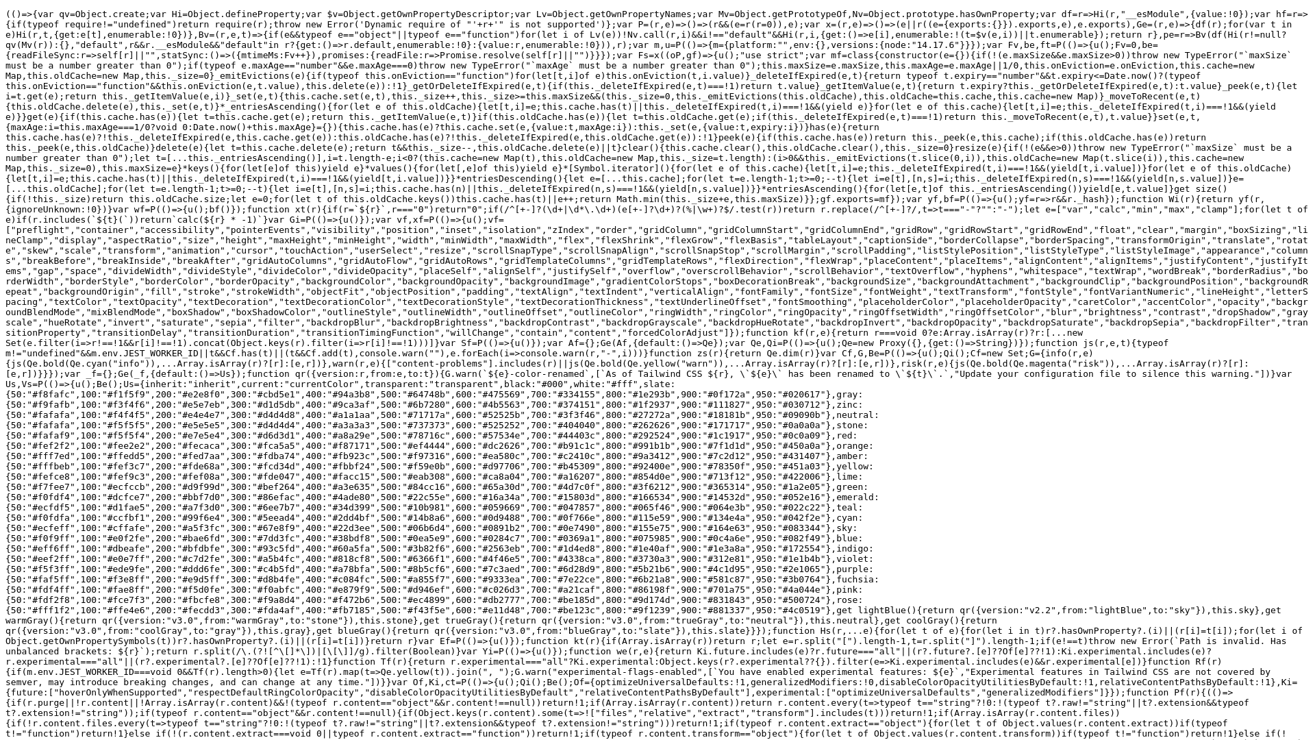 website screenshot of https://cdn.tailwindcss.com/