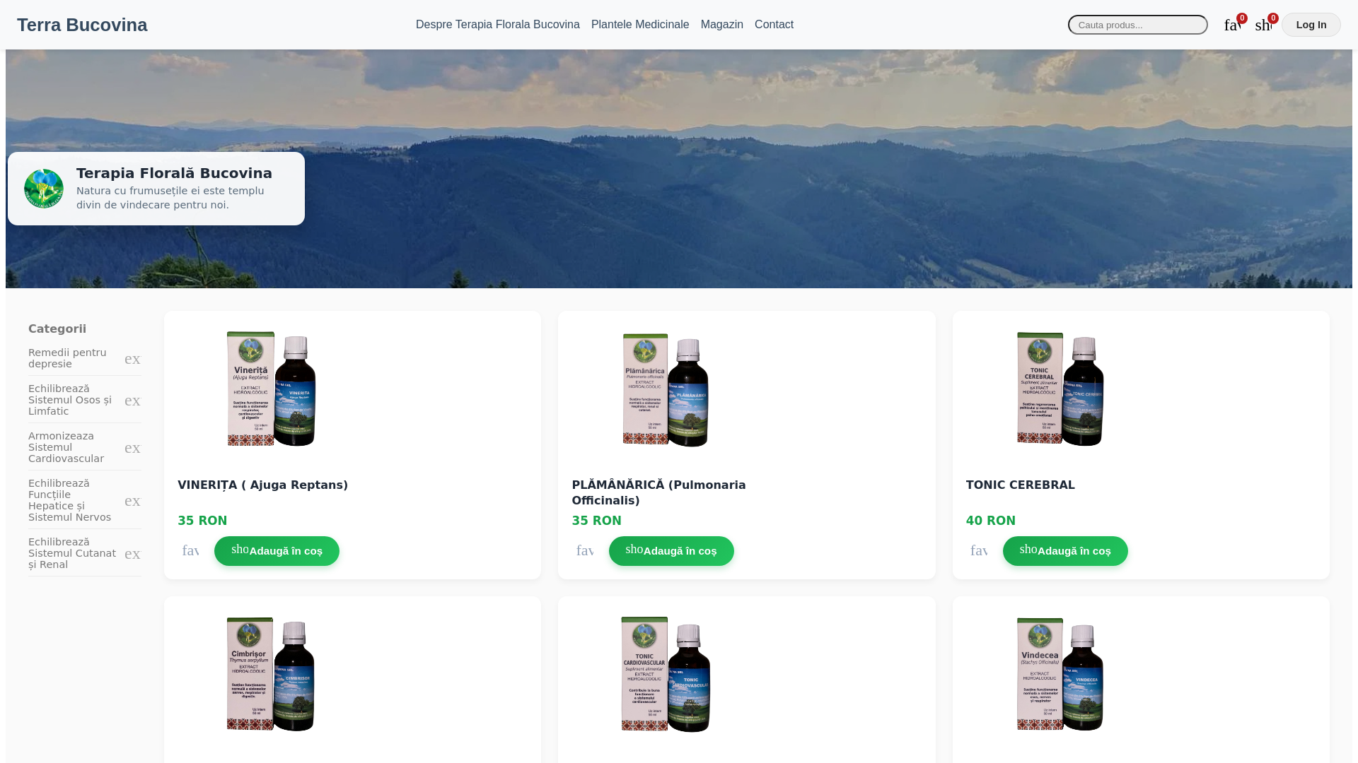 website screenshot of https://terra-bucovina.com