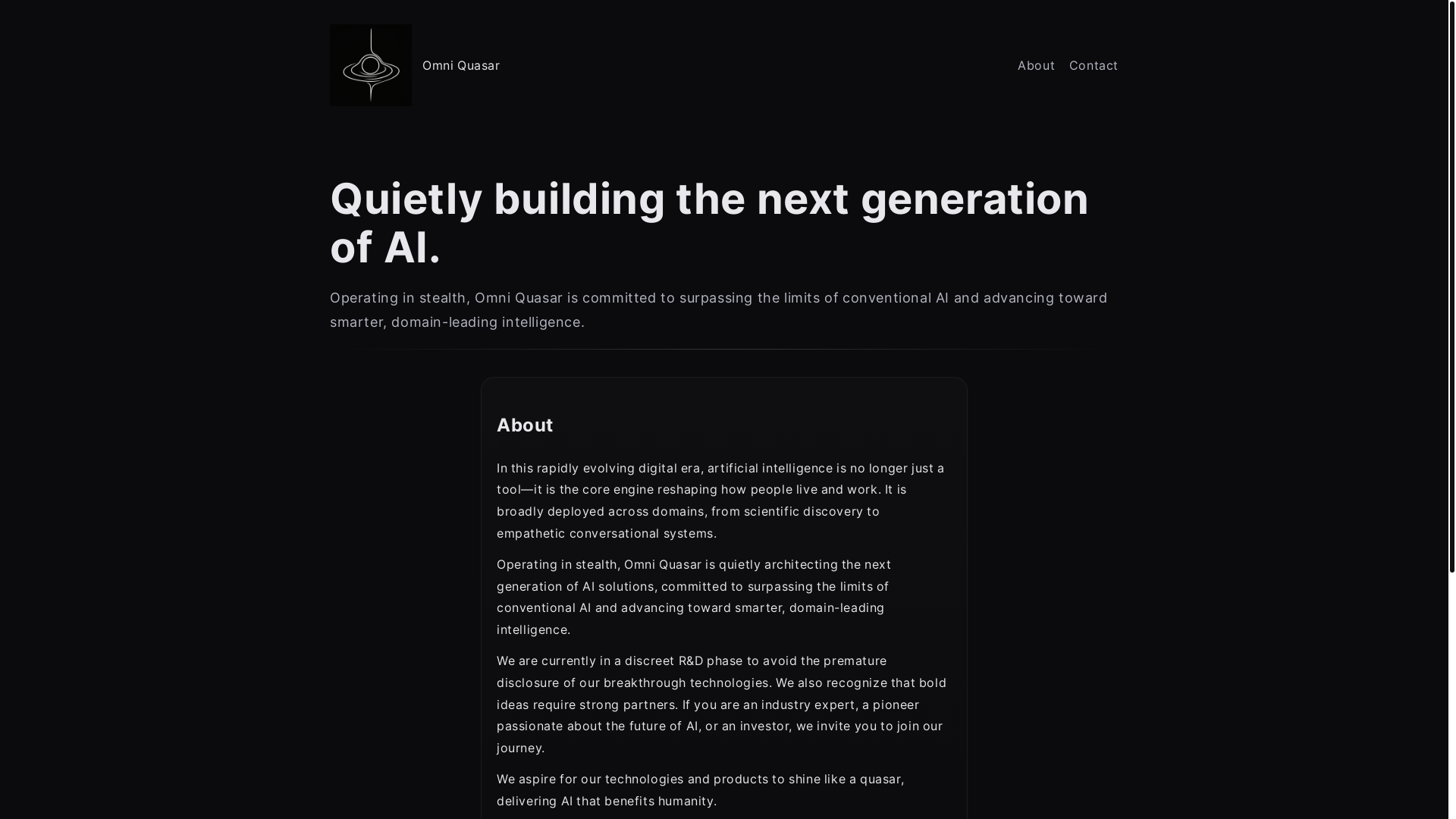 website screenshot of https://quasar-website.pages.dev/