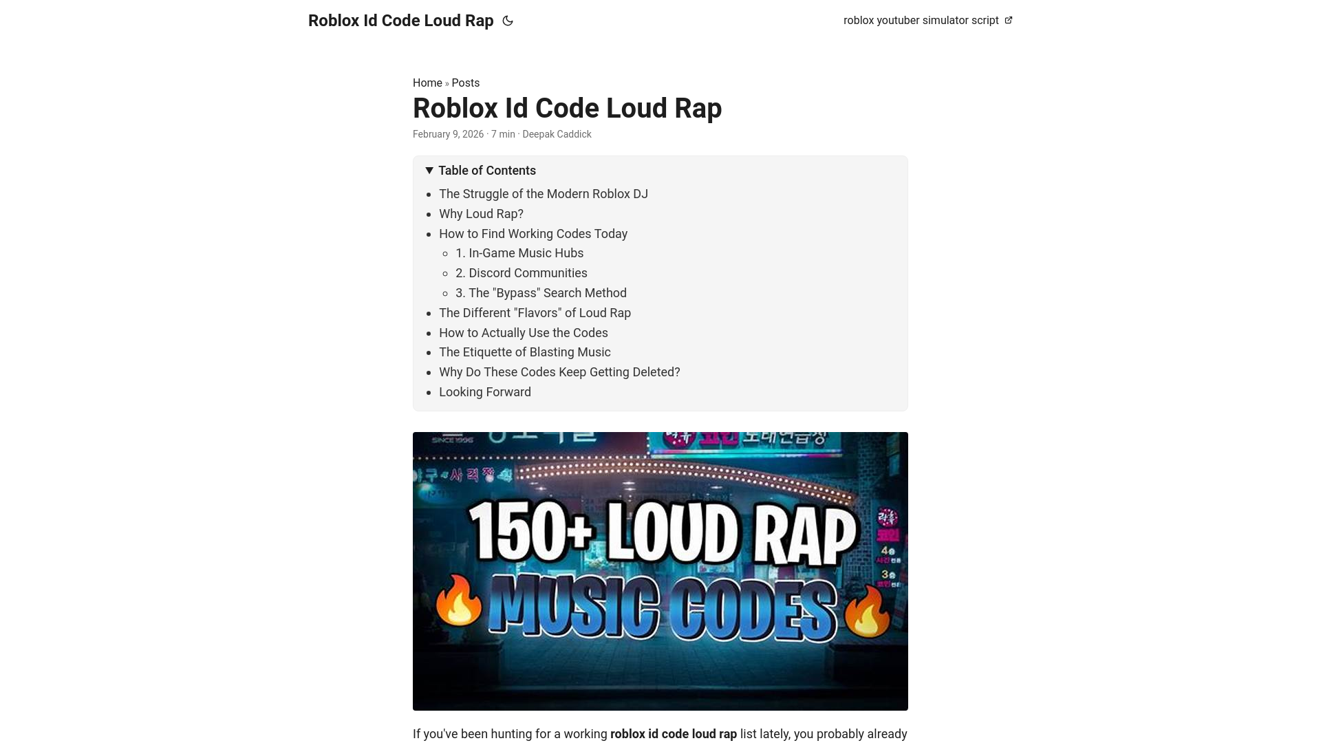 website screenshot of https://robloxidcodeloudrap.pages.dev/