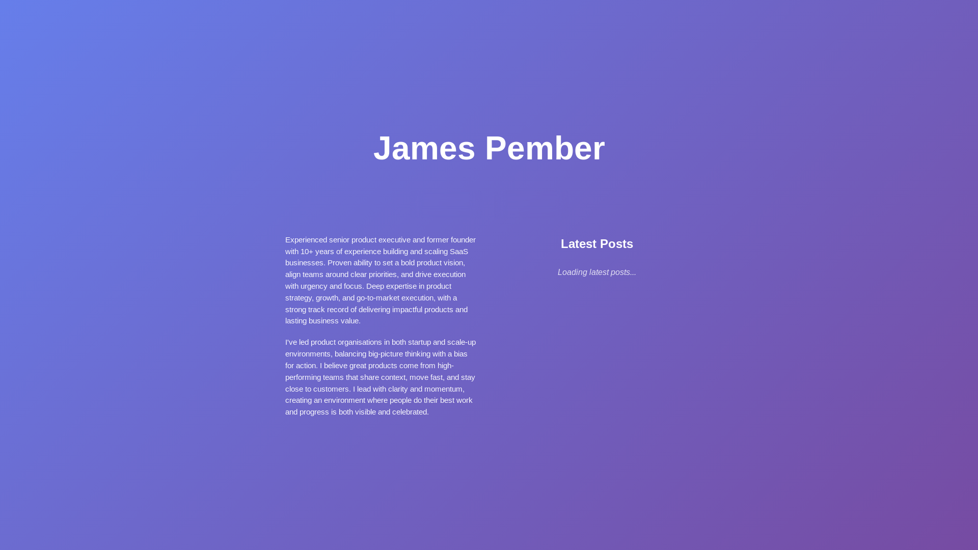 website screenshot of https://jamespember.com/