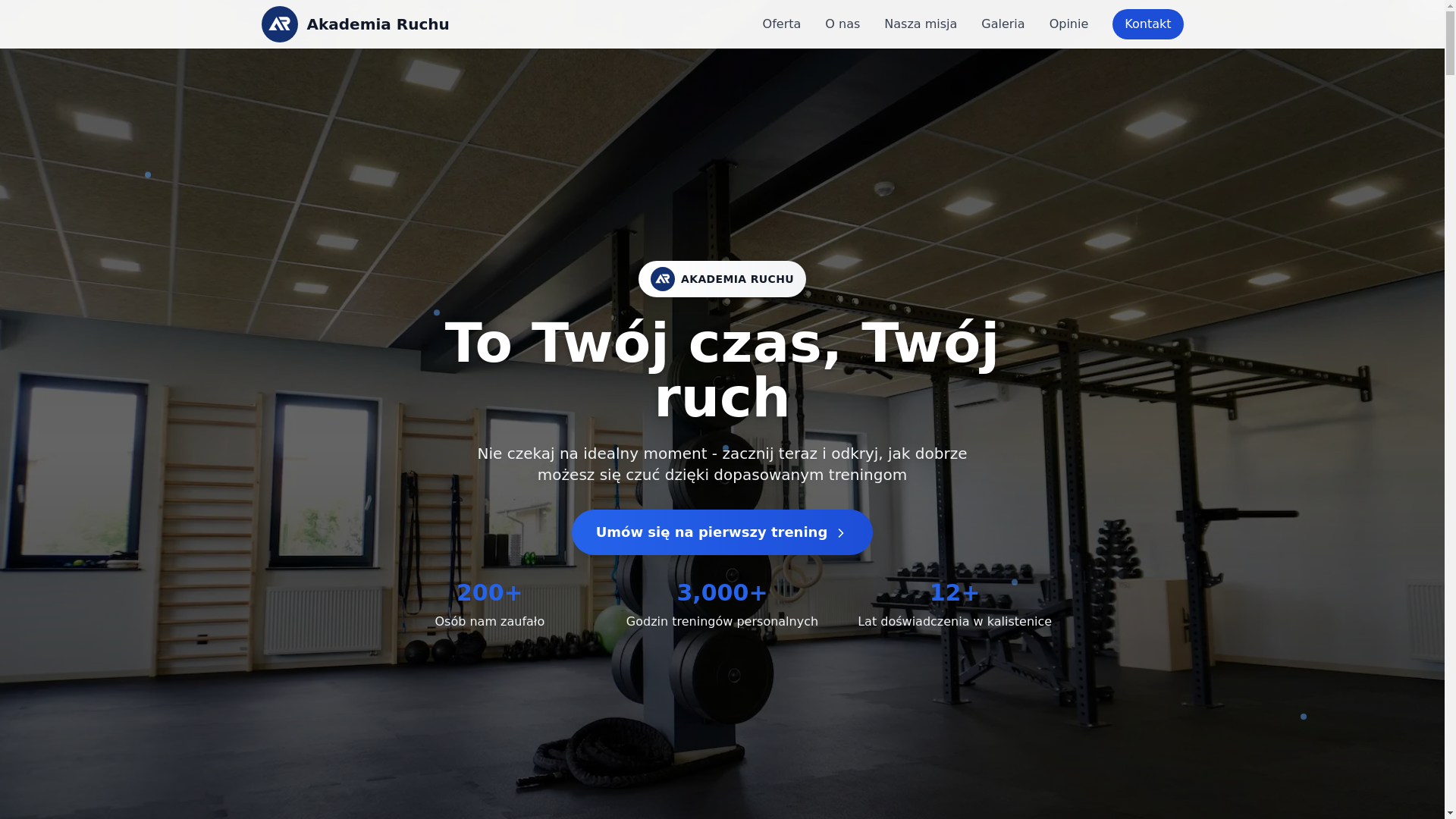 website screenshot of https://akademiaruchu-krakow.com.pl/